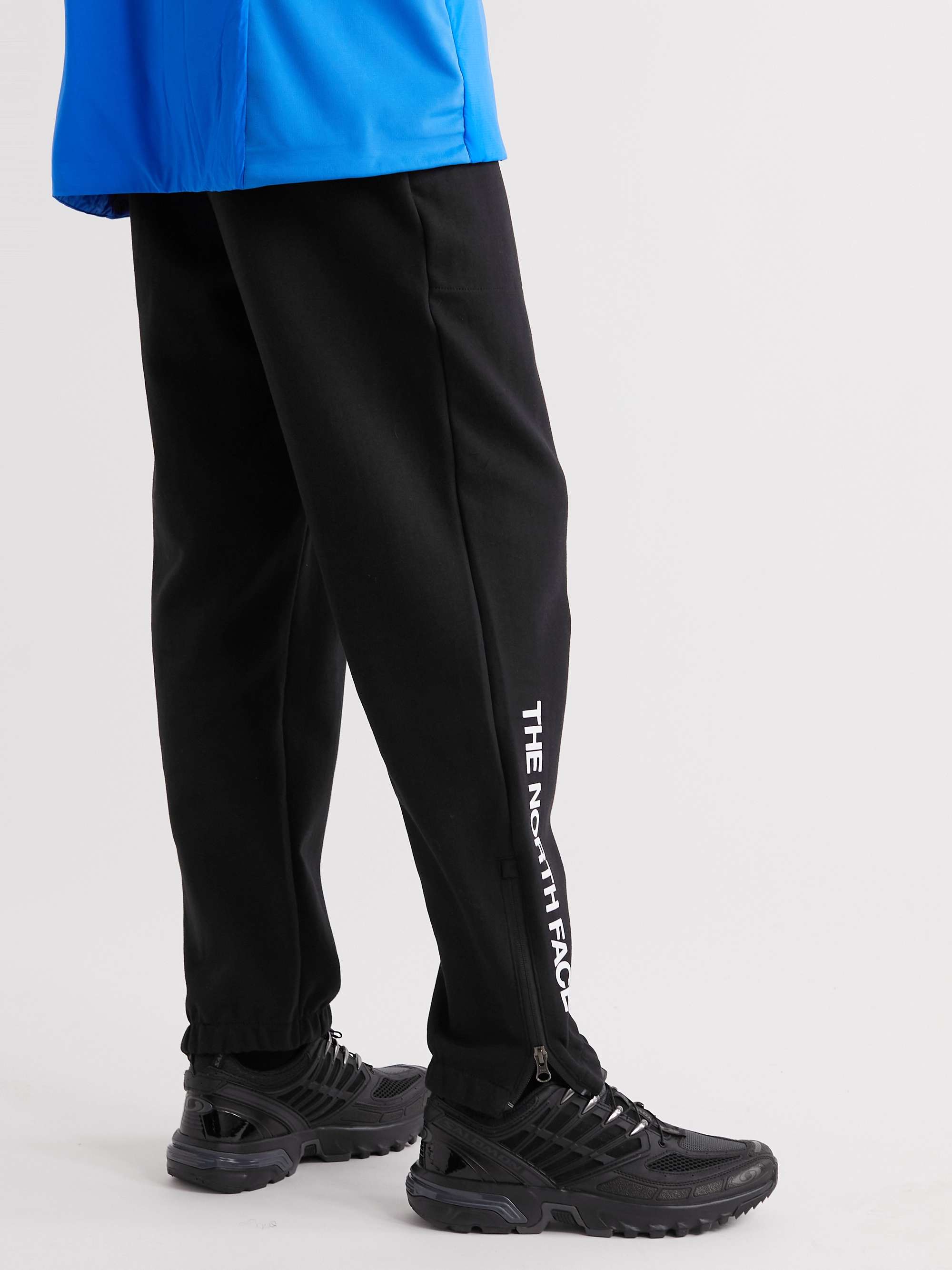 THE NORTH FACE M Tech Tapered Shell-Trimmed Cotton-Blend Jersey Sweatpants