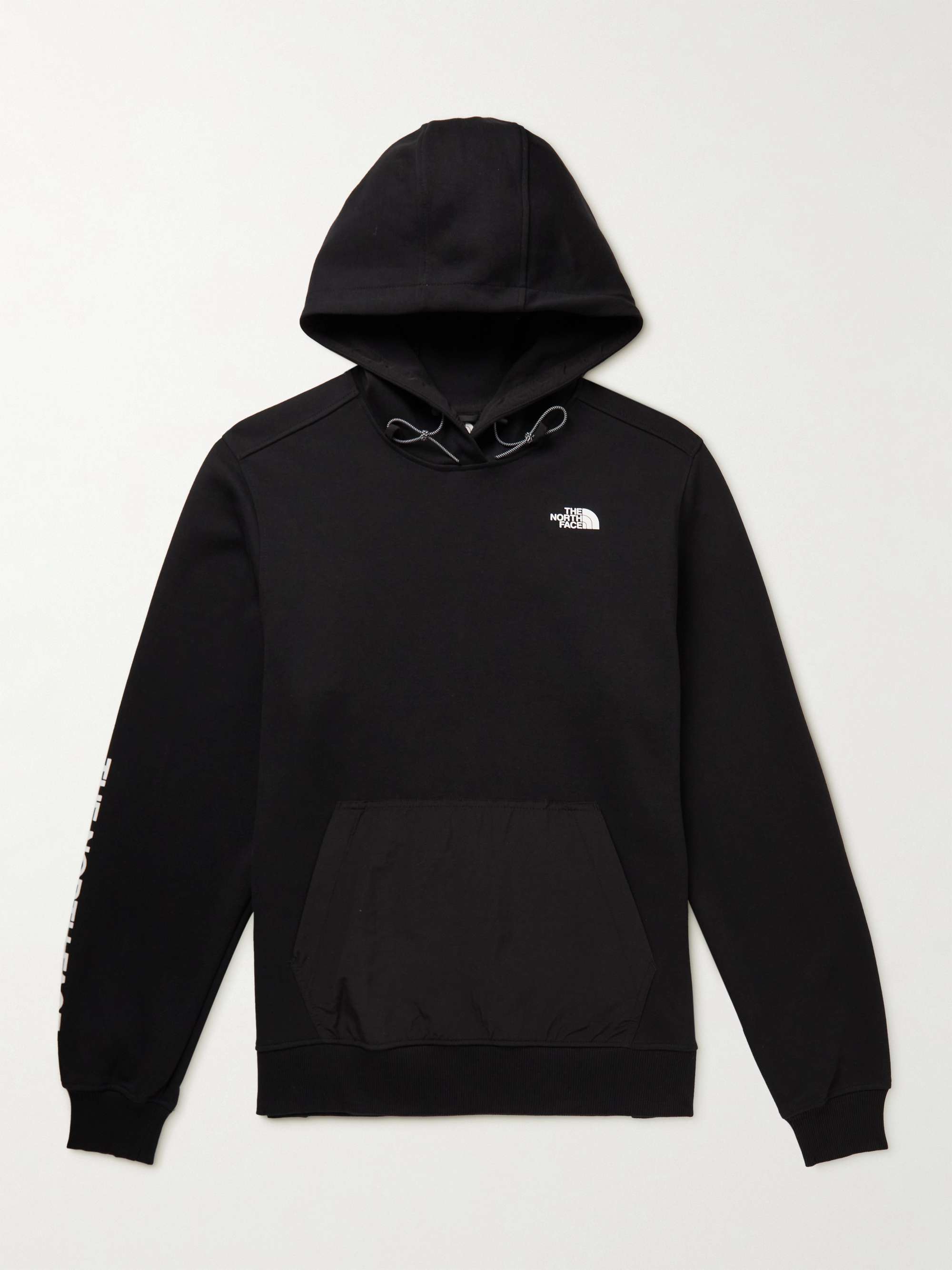 THE NORTH FACE Logo-Print Shell-Trimmed Cotton-Blend Jersey Hoodie