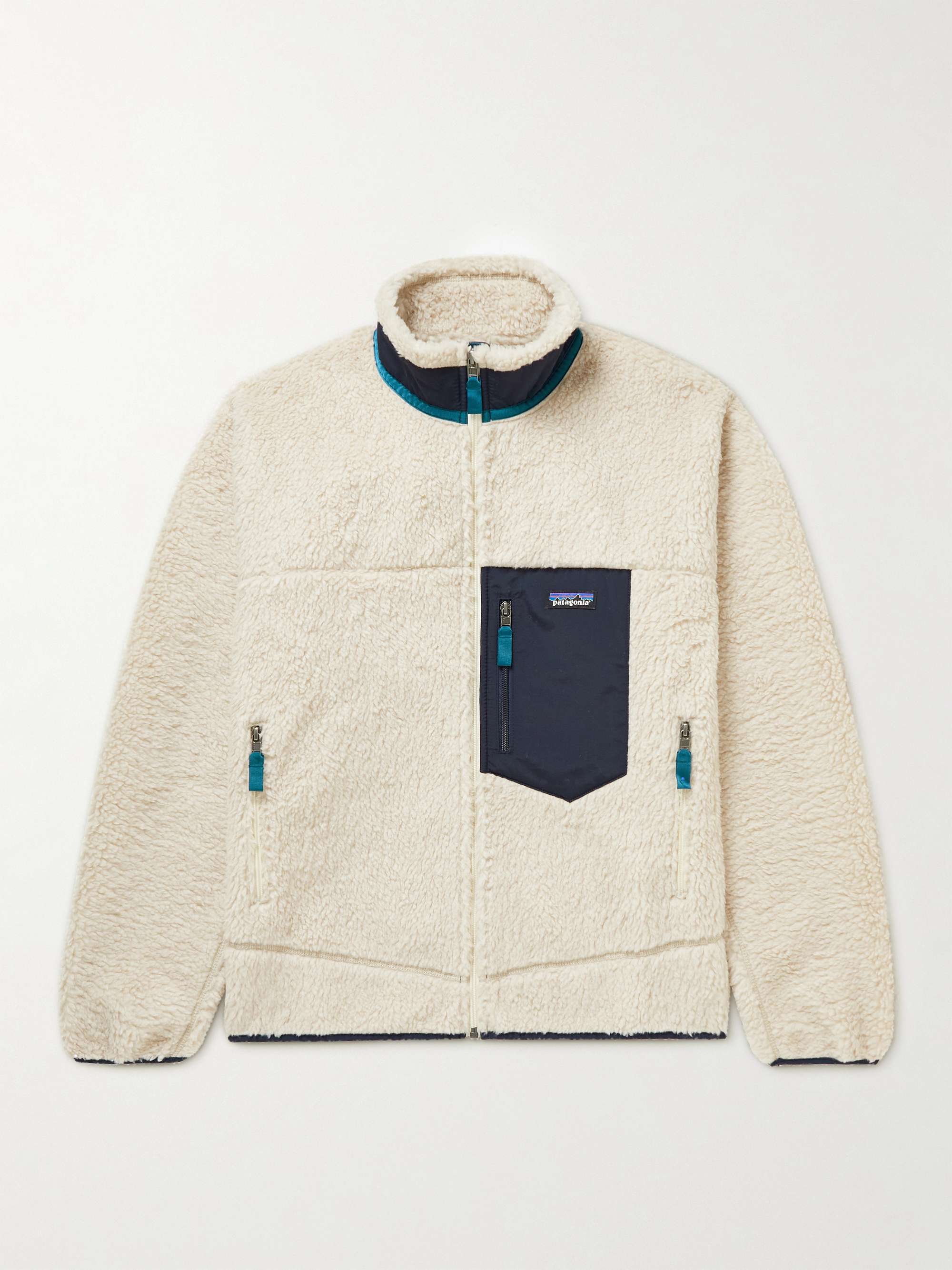 PATAGONIA Logo-Appliquéd Shell-Trimmed Recycled Fleece Zip-Up Jacket