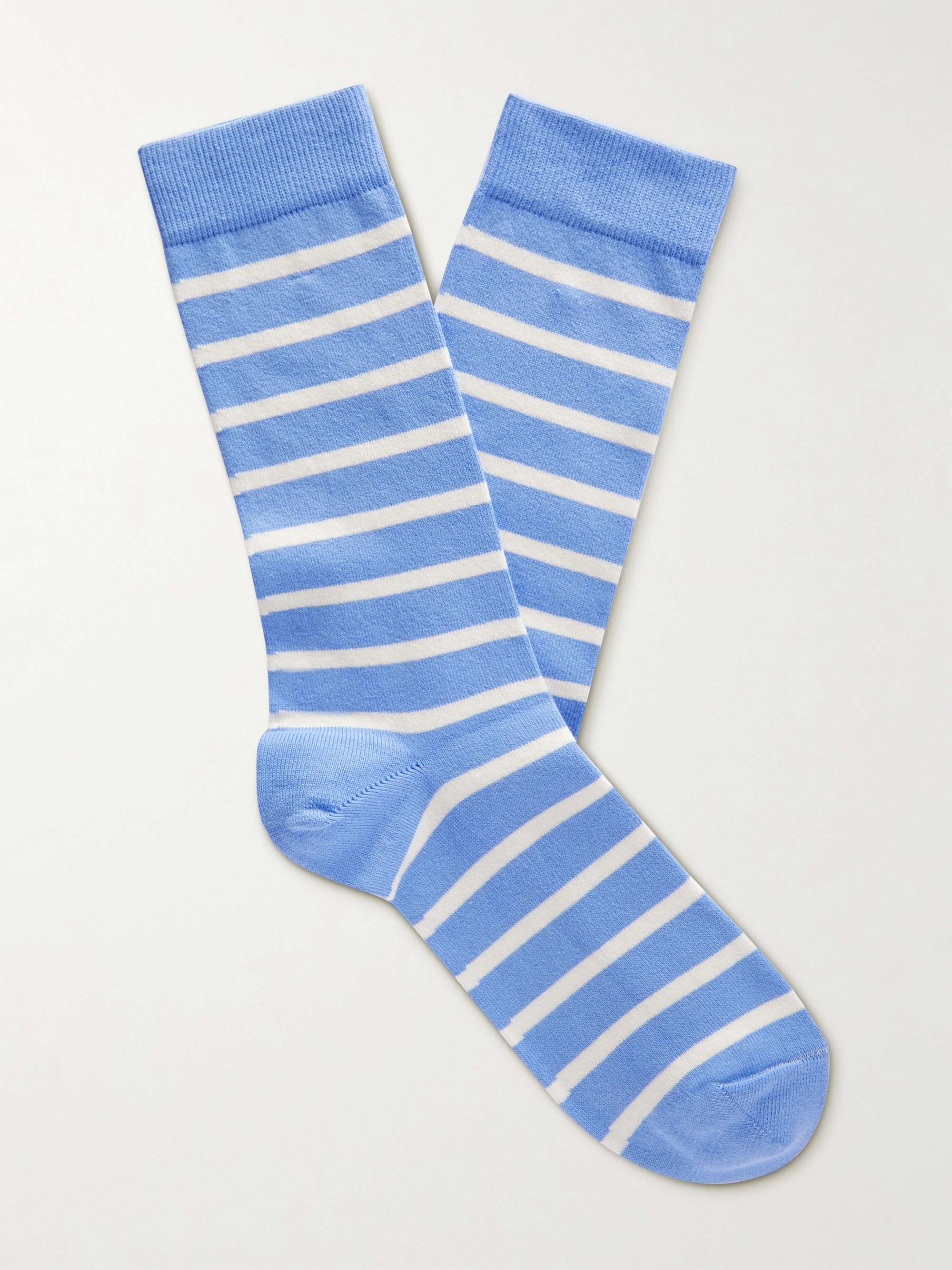SUNSPEL Striped Stretch Cotton-Blend Socks