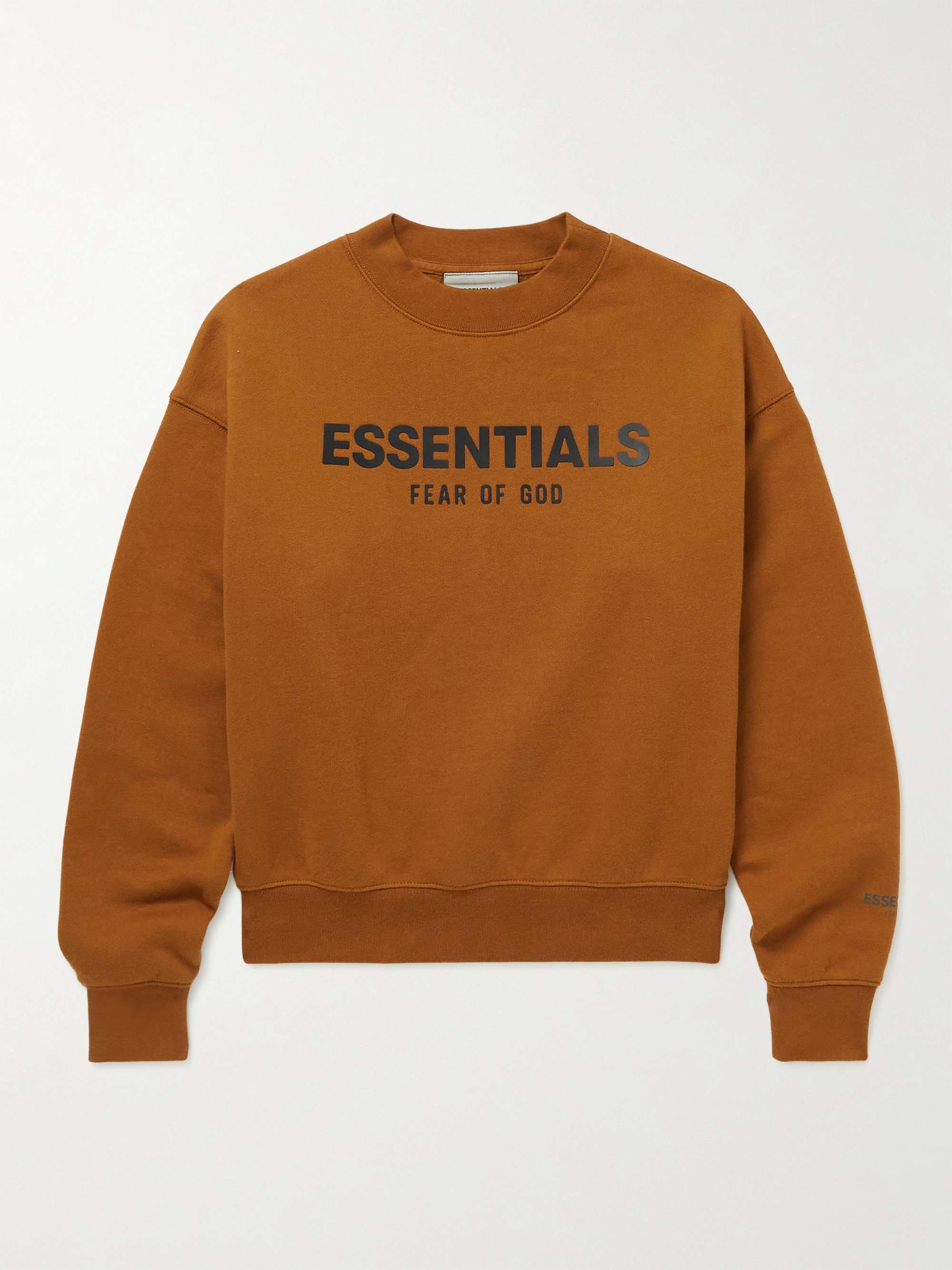 피어오브갓 에센셜 키즈 맨투맨 FEAR OF GOD ESSENTIALS KIDS Logo-Print Cotton-Blend Jersey Sweatshirt,Brown