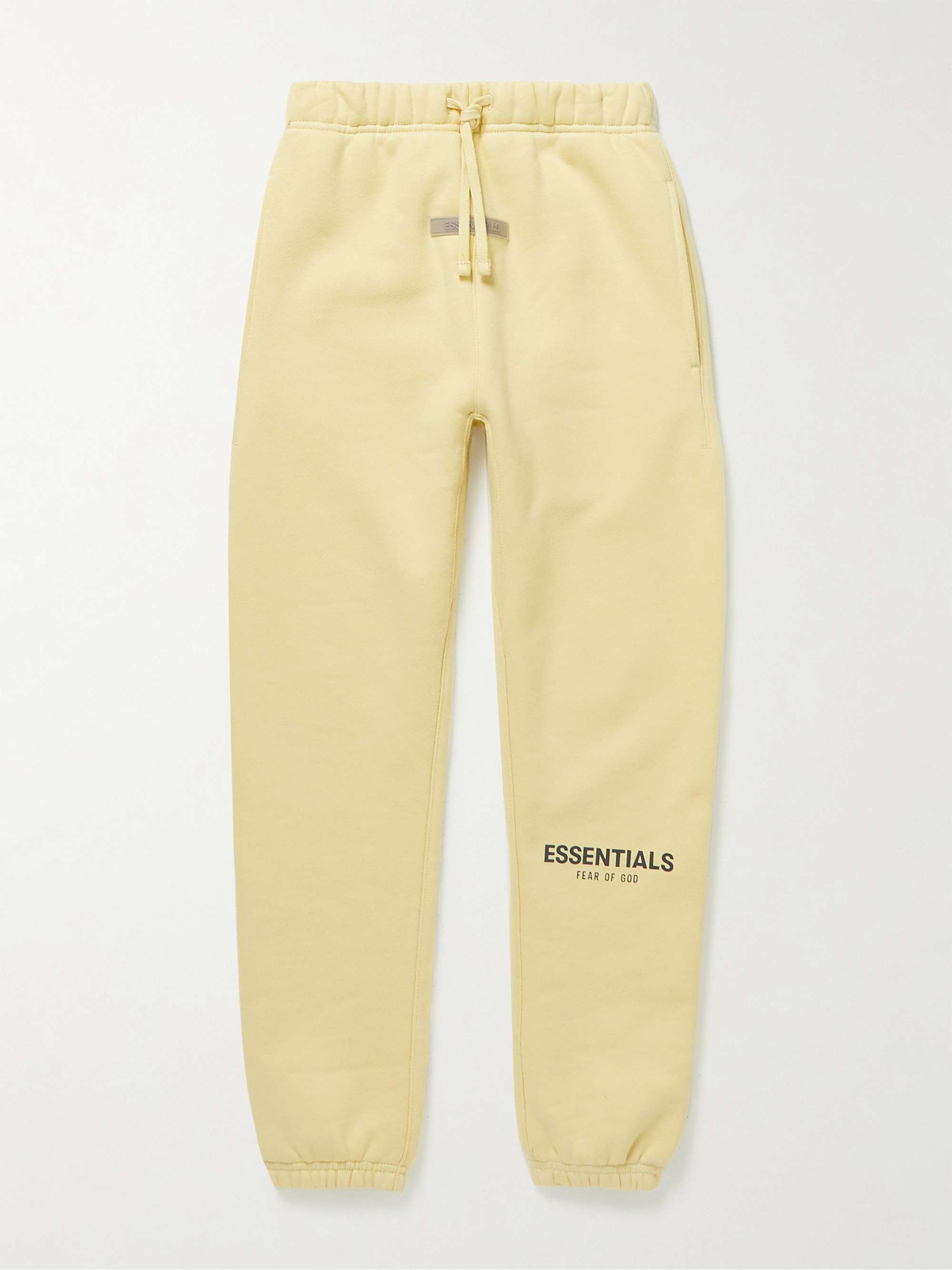 피어오브갓 에센셜 키즈 스웻팬츠 FEAR OF GOD ESSENTIALS KIDS Logo-Print Cotton-Blend Jersey Drawstring Sweatpants,Cream