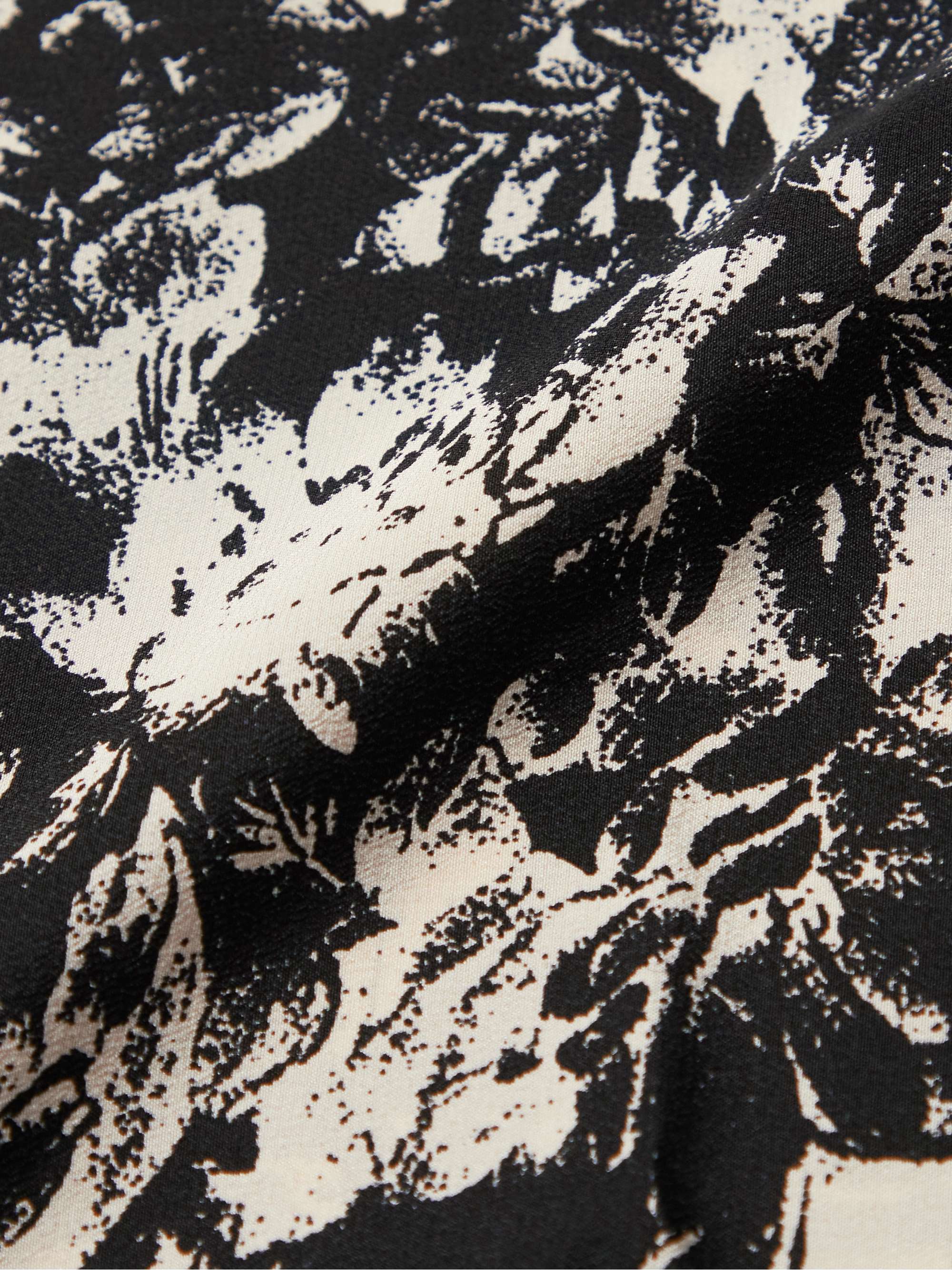 SAINT LAURENT Floral-Print Silk Crepe de Chine Shirt