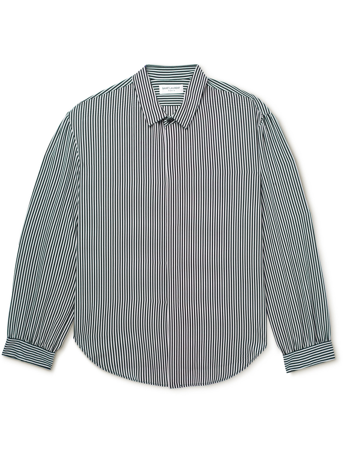 Striped Silk-Crepe Shirt