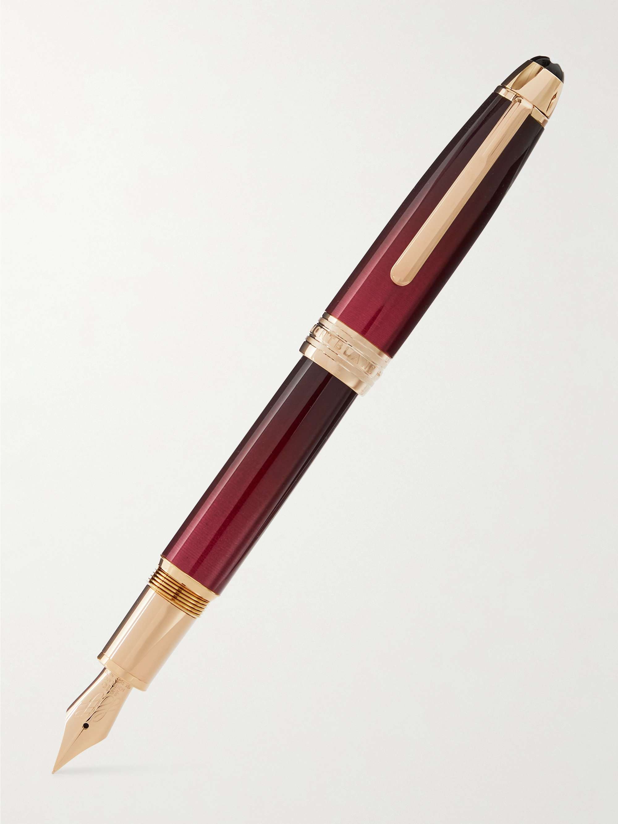 MONTBLANC Meisterstück Calligraphy Solitaire Resin and Gold-Plated Fountain Pen