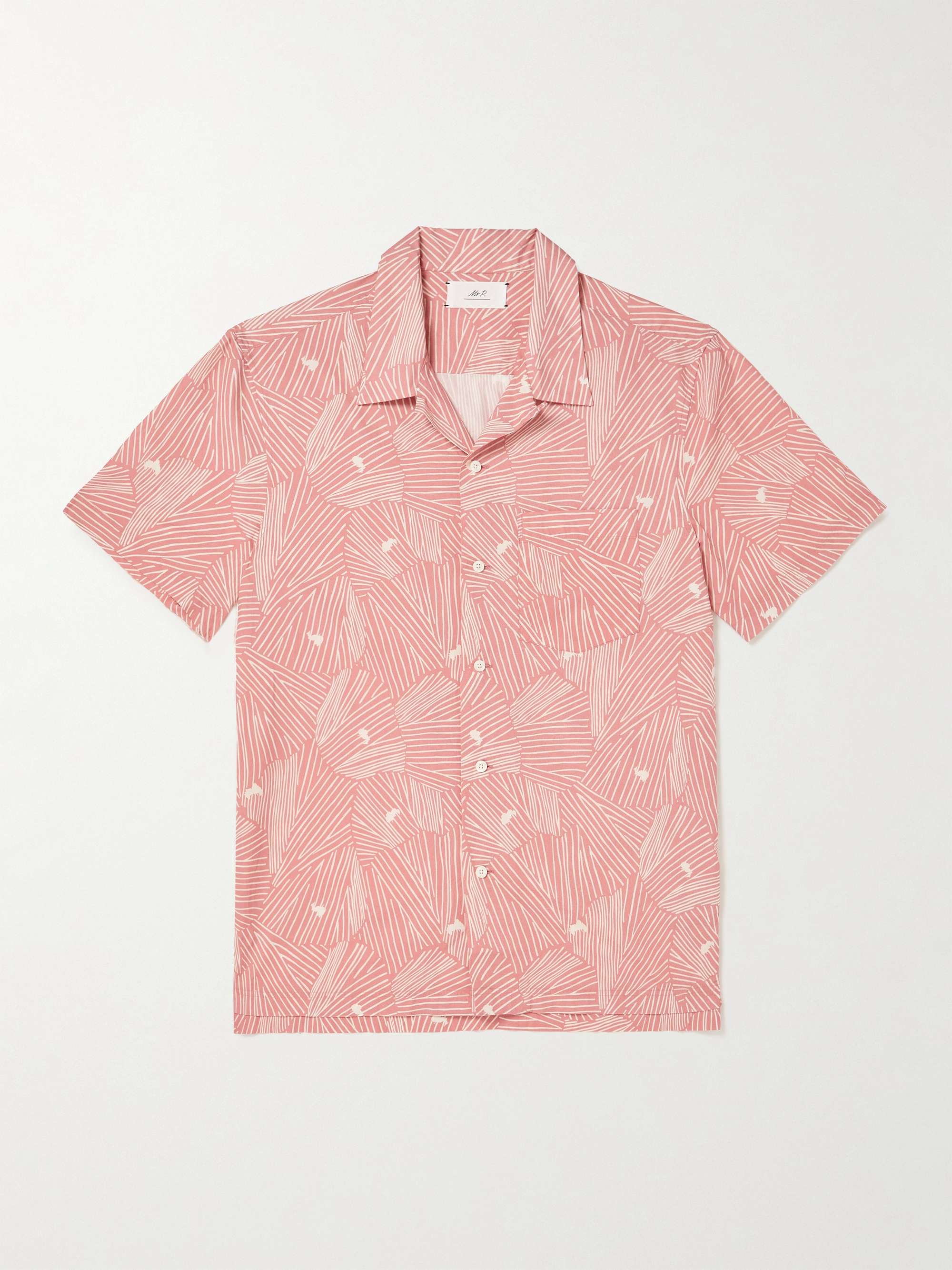 MR P. Convertible-Collar Printed Organic Cotton Shirt