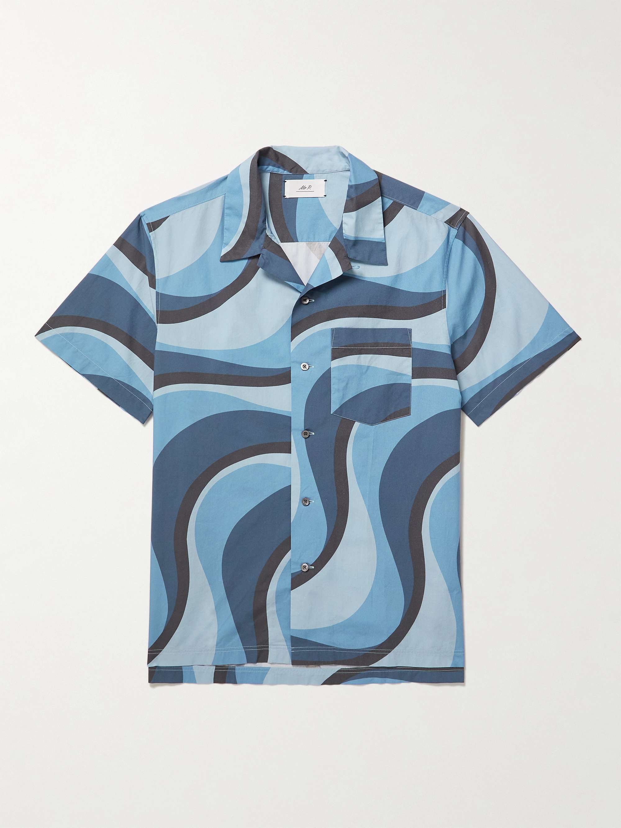 MR P. Irregular Wave Printed Organic Cotton Shirt