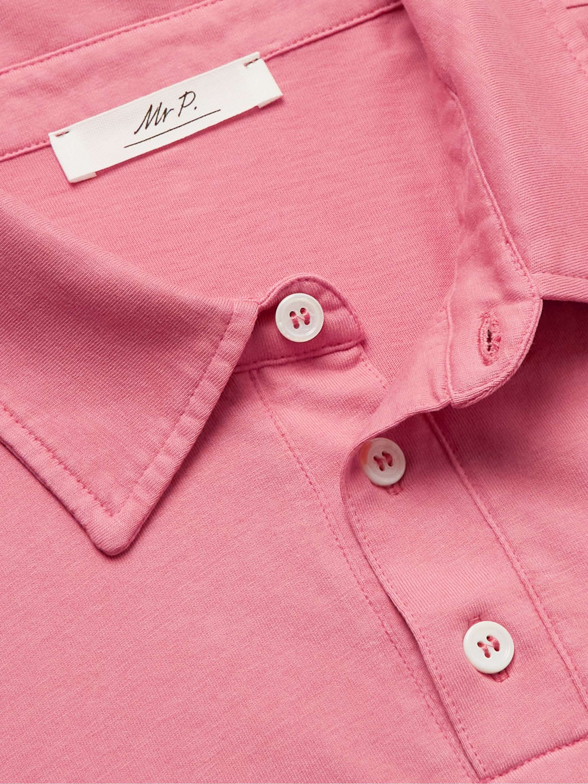 MR P. Garment-Dyed Organic Cotton-Jersey Polo Shirt