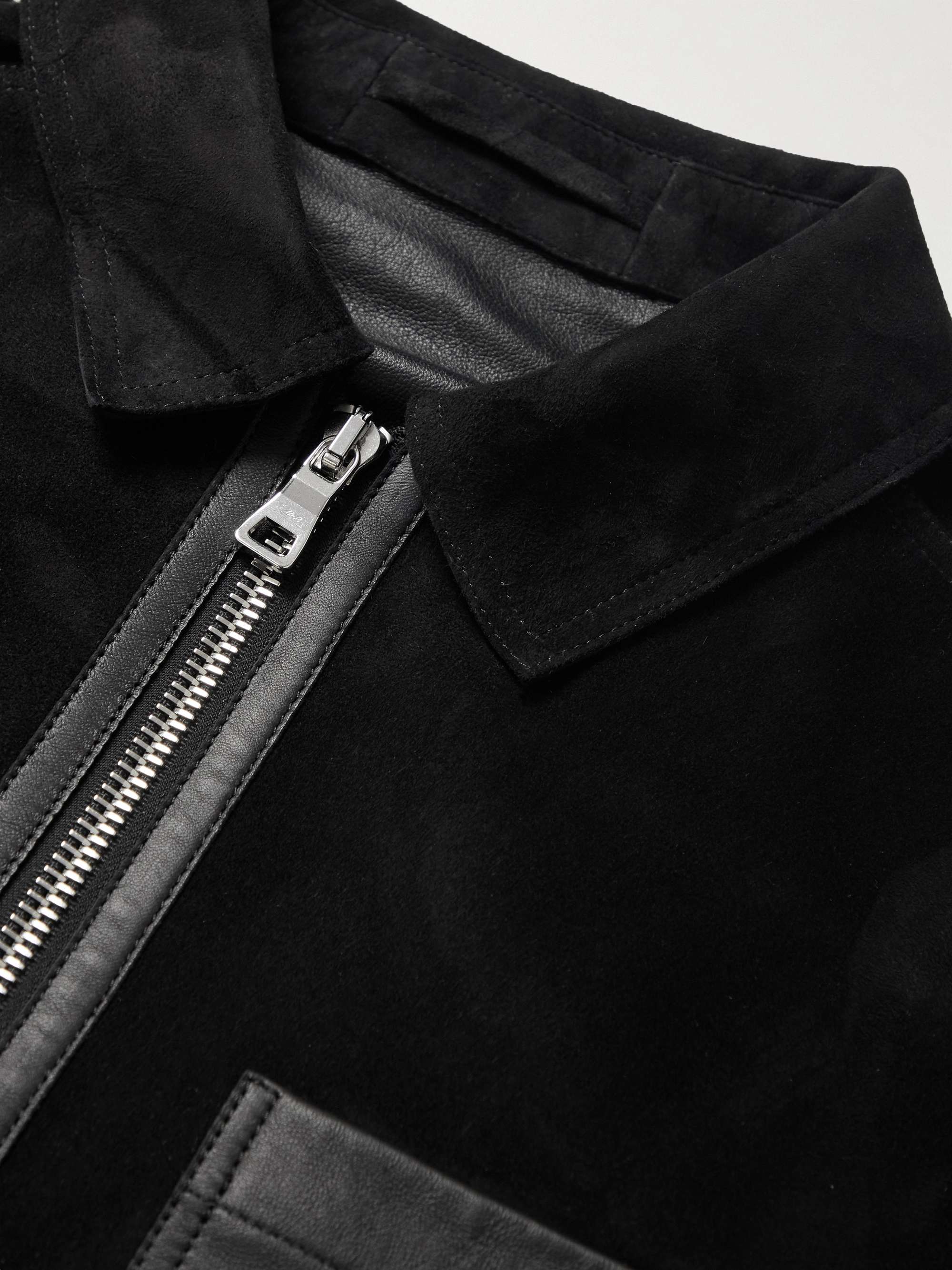 MR P. Leather-Trimmed Suede Jacket