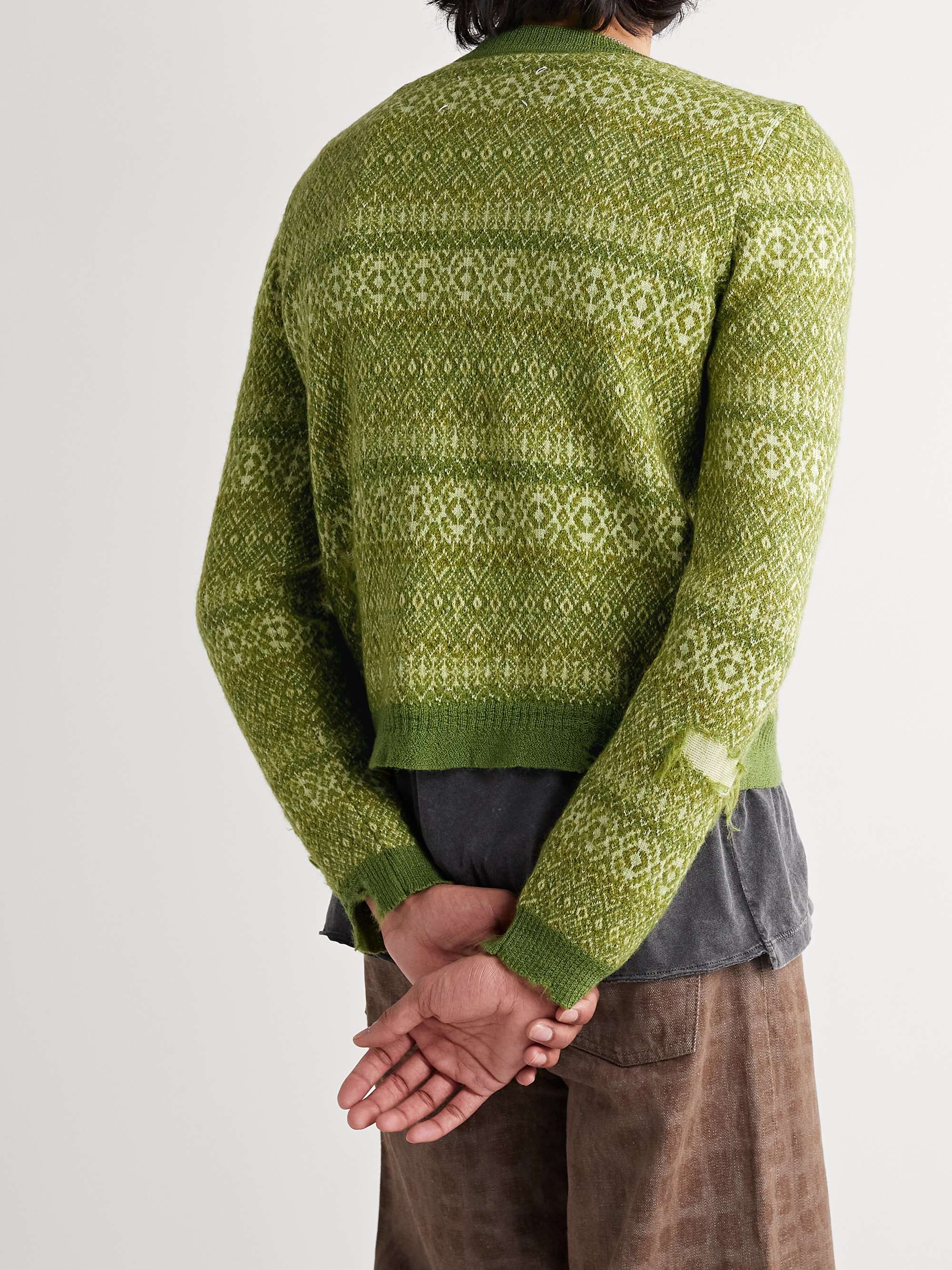 Distressed Fair Isle Wool Sweater