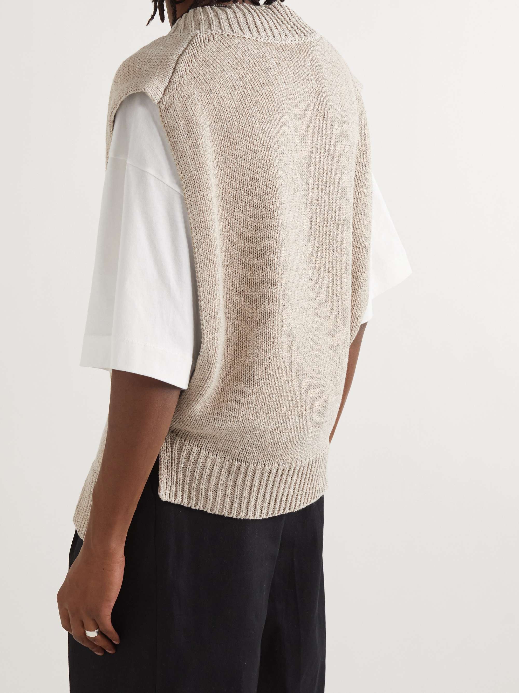 Distressed Knitted Sweater Vest