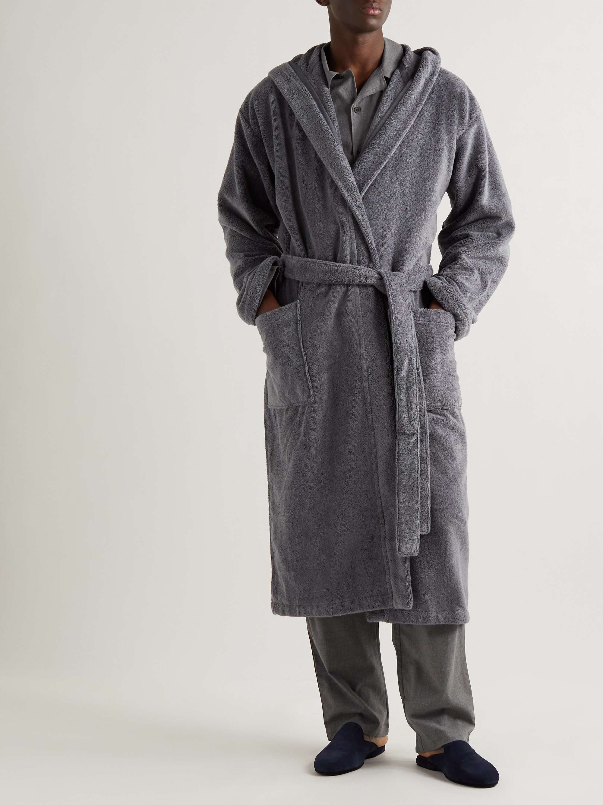 SCHIESSER Essentials Cotton-Terry Hooded Robe