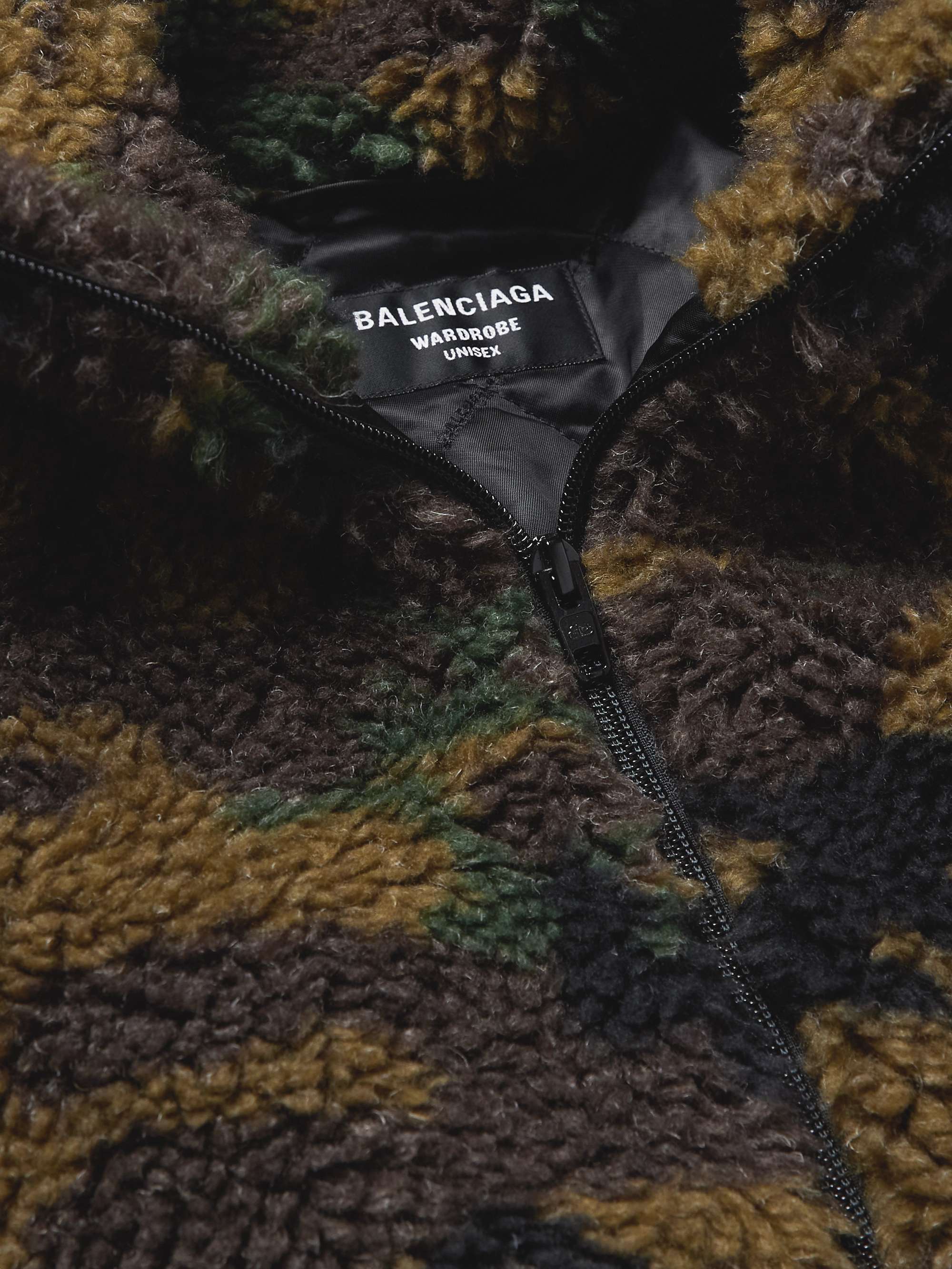 BALENCIAGA Oversized Padded Camouflage-Print Fleece Jacket