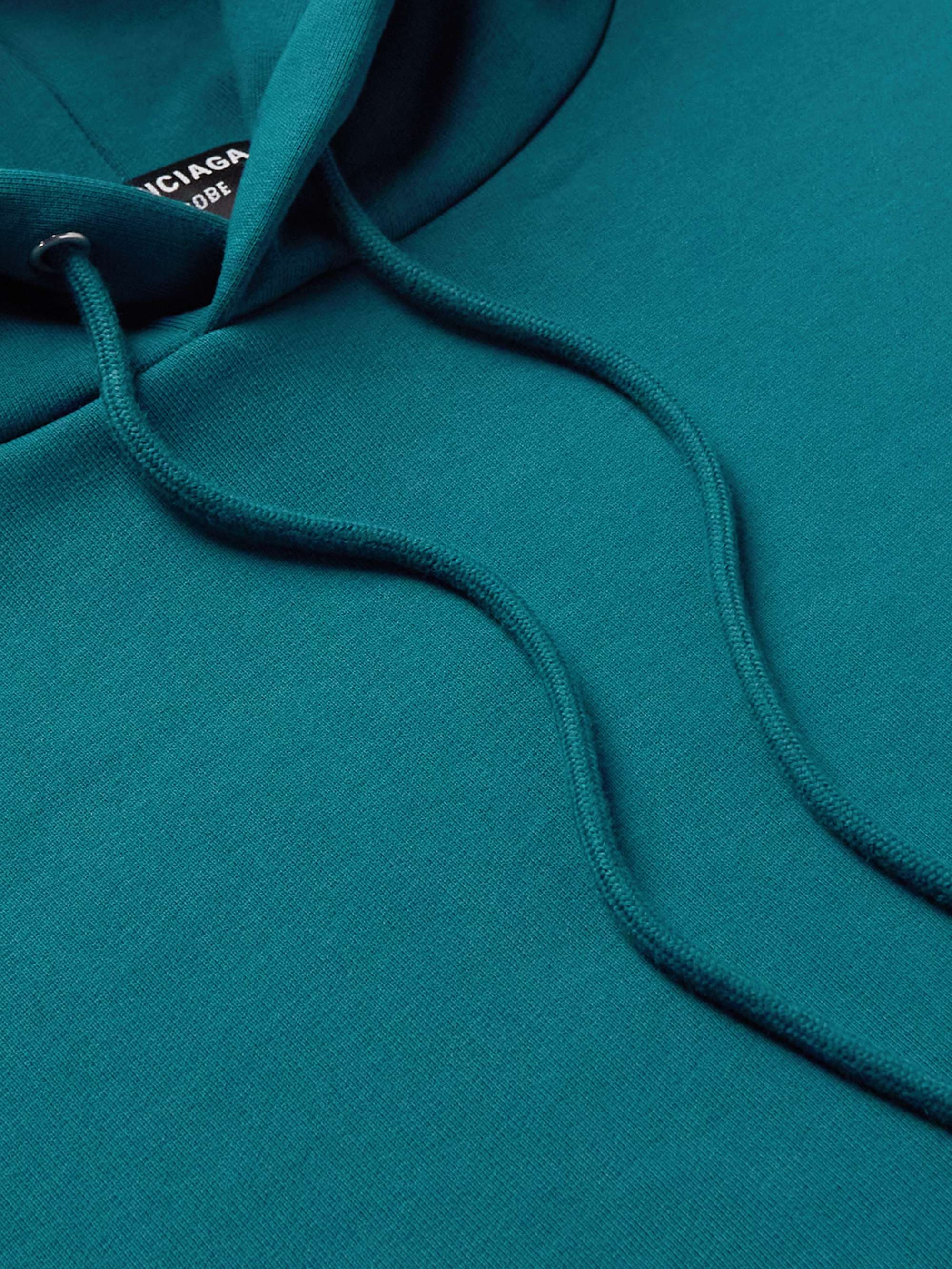 BALENCIAGA Logo-Embroidered Cotton-Jersey Hoodie