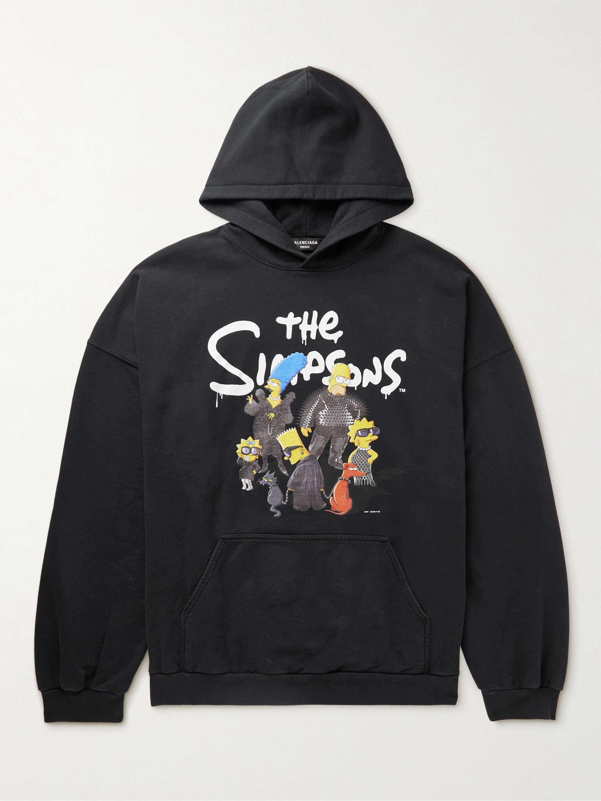 BALENCIAGA + The Simpsons Printed Cotton-Jersey Hoodie