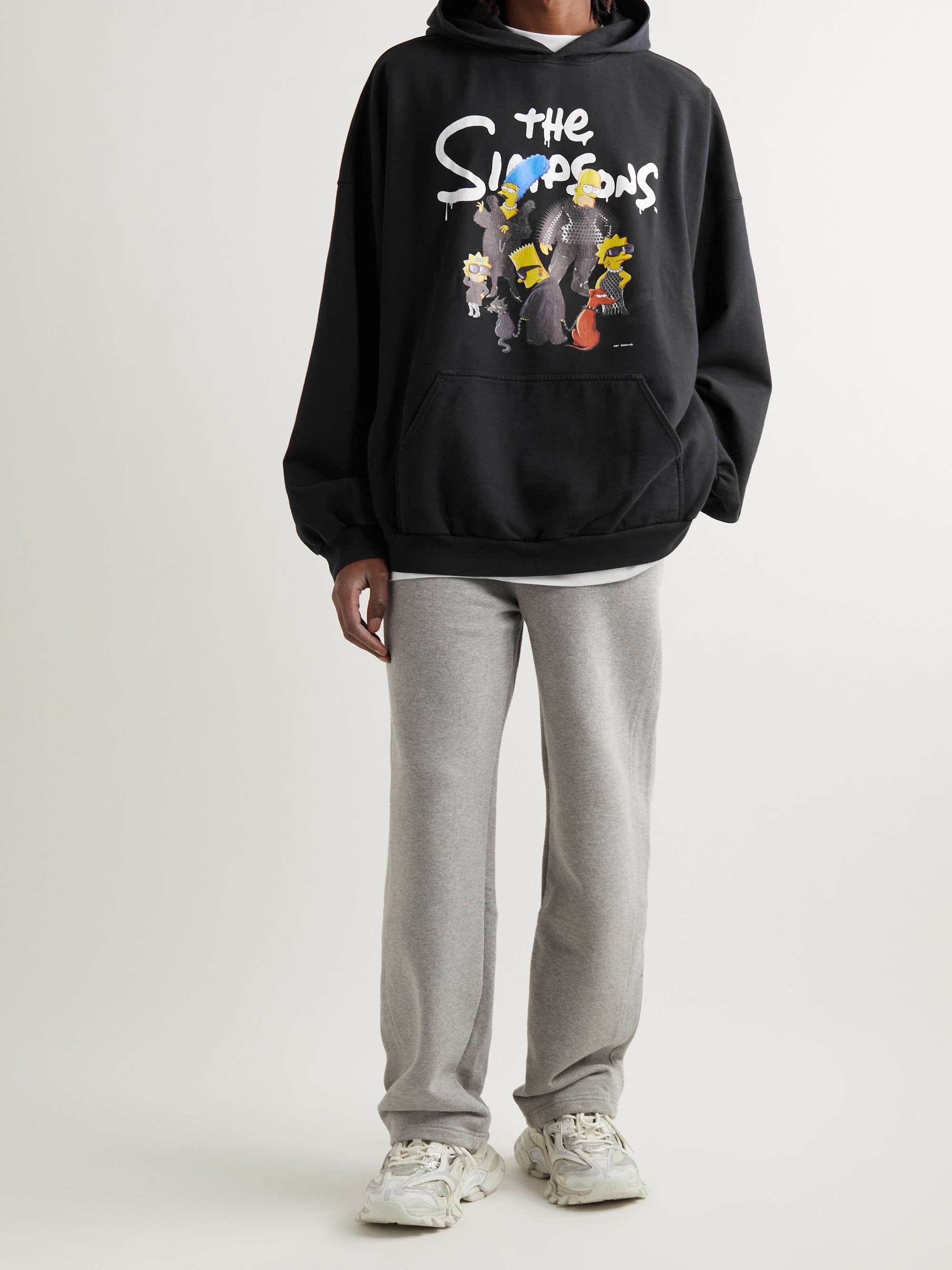 BALENCIAGA + The Simpsons Printed Cotton-Jersey Hoodie