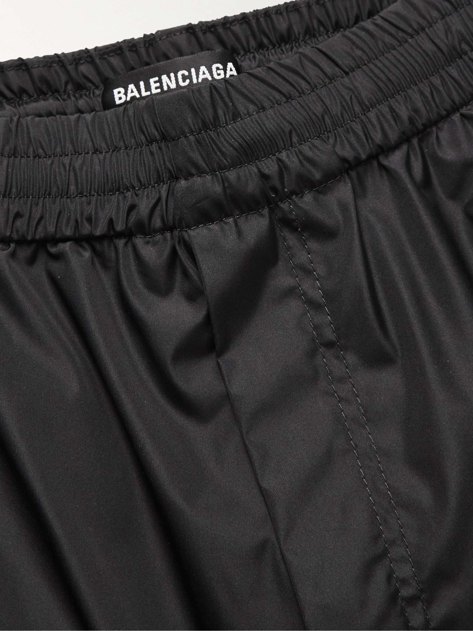 BALENCIAGA Wide-Leg Logo-Embroidered Shell Cargo Trousers