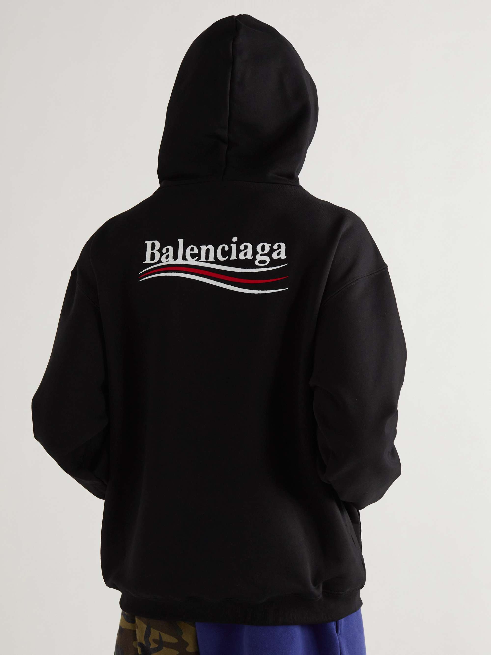 BALENCIAGA Logo-Print Cotton-Jersey Hoodie