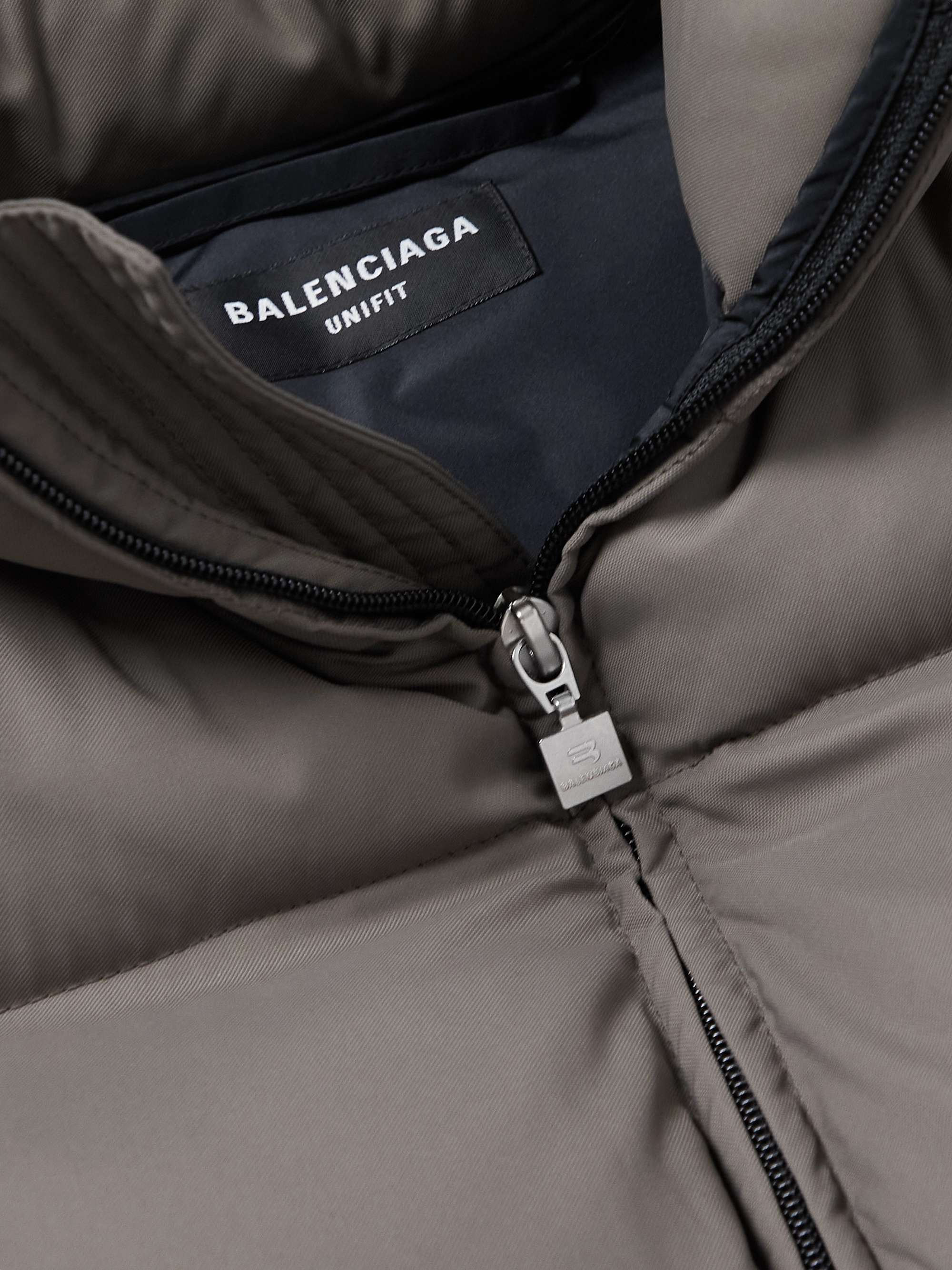 BALENCIAGA Oversized Logo-Embroidered Quilted Shell Jacket