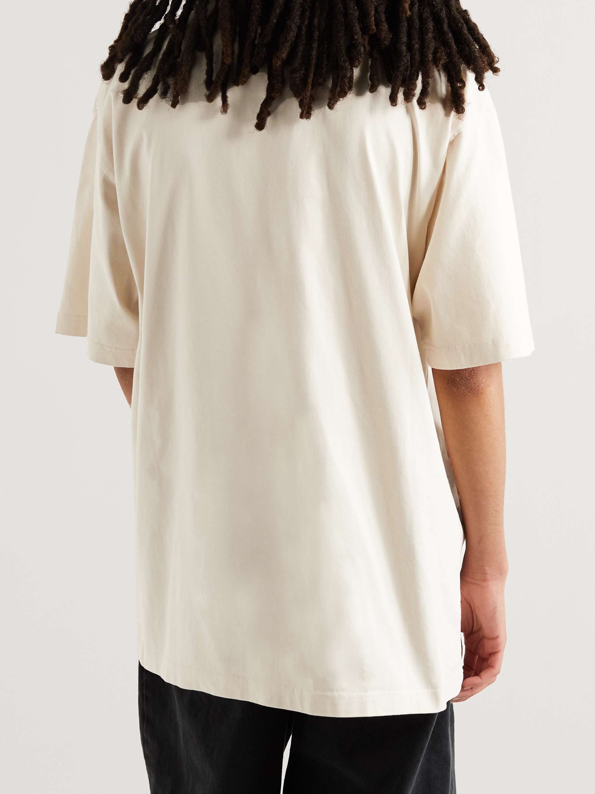 BALENCIAGA Oversized Logo-Embroidered Cotton-Jersey T-Shirt