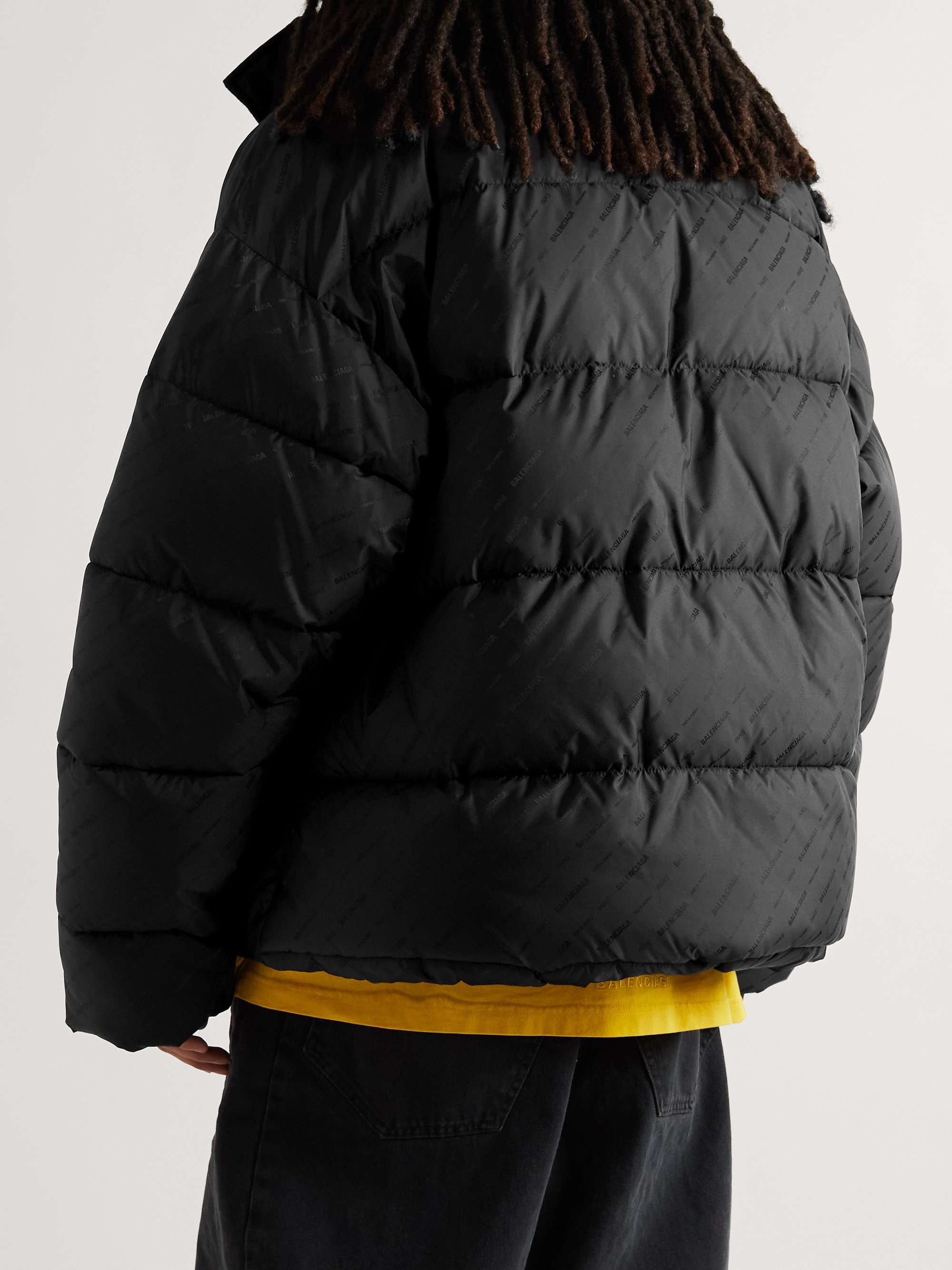 BALENCIAGA Oversized Quilted Logo-Jacquard Shell Jacket