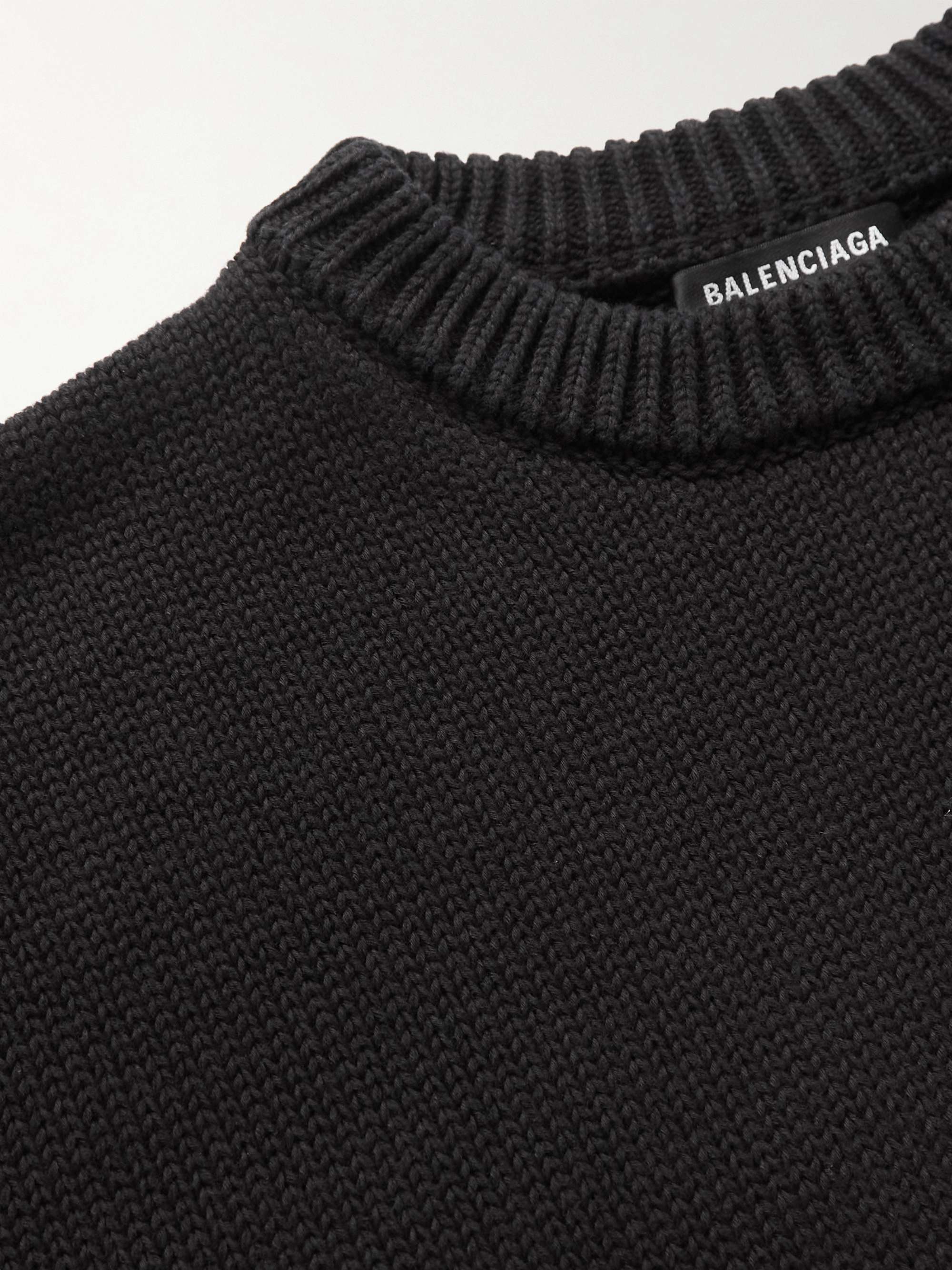 BALENCIAGA Crystal-Embellished Cotton Sweater