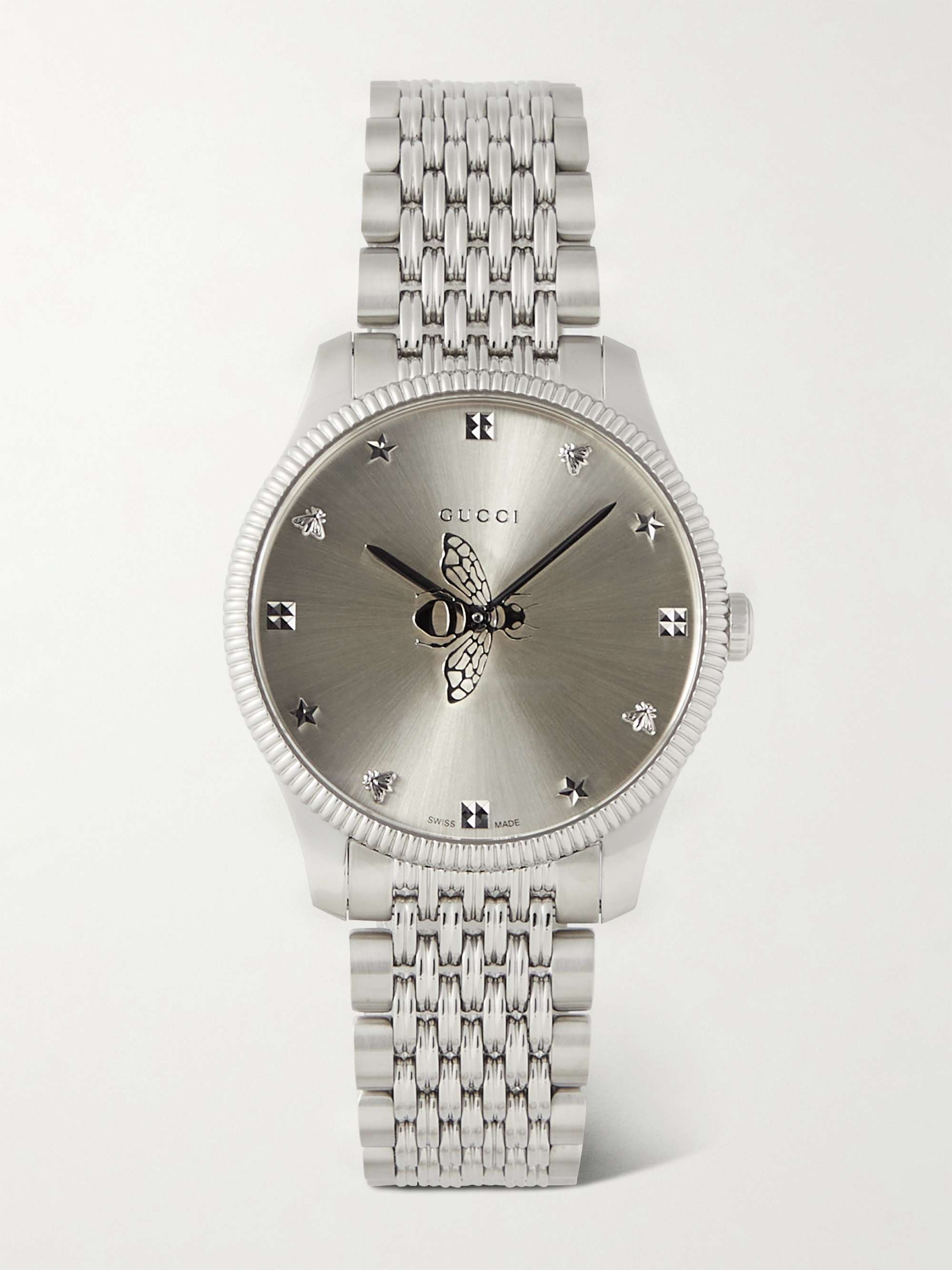 GUCCI G-Timeless 36mm Stainless Steel Watch