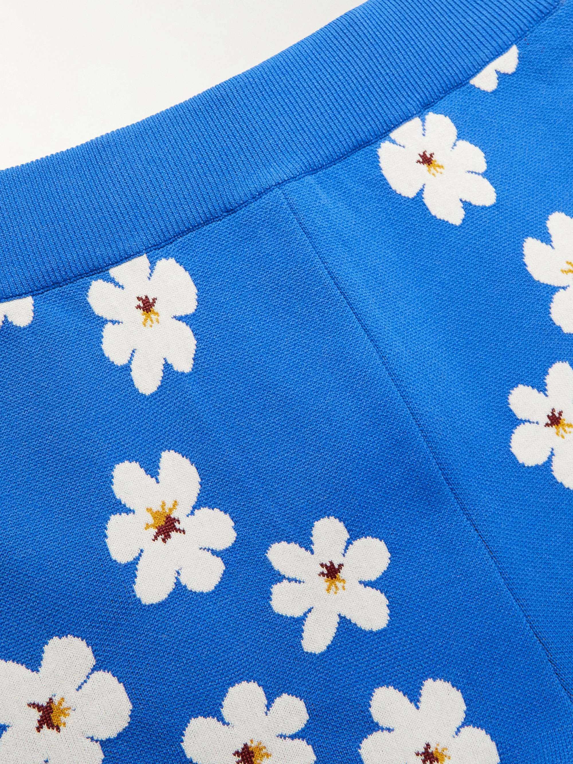 MARNI Slim-Fit Bootcut Floral-Jacquard Trousers
