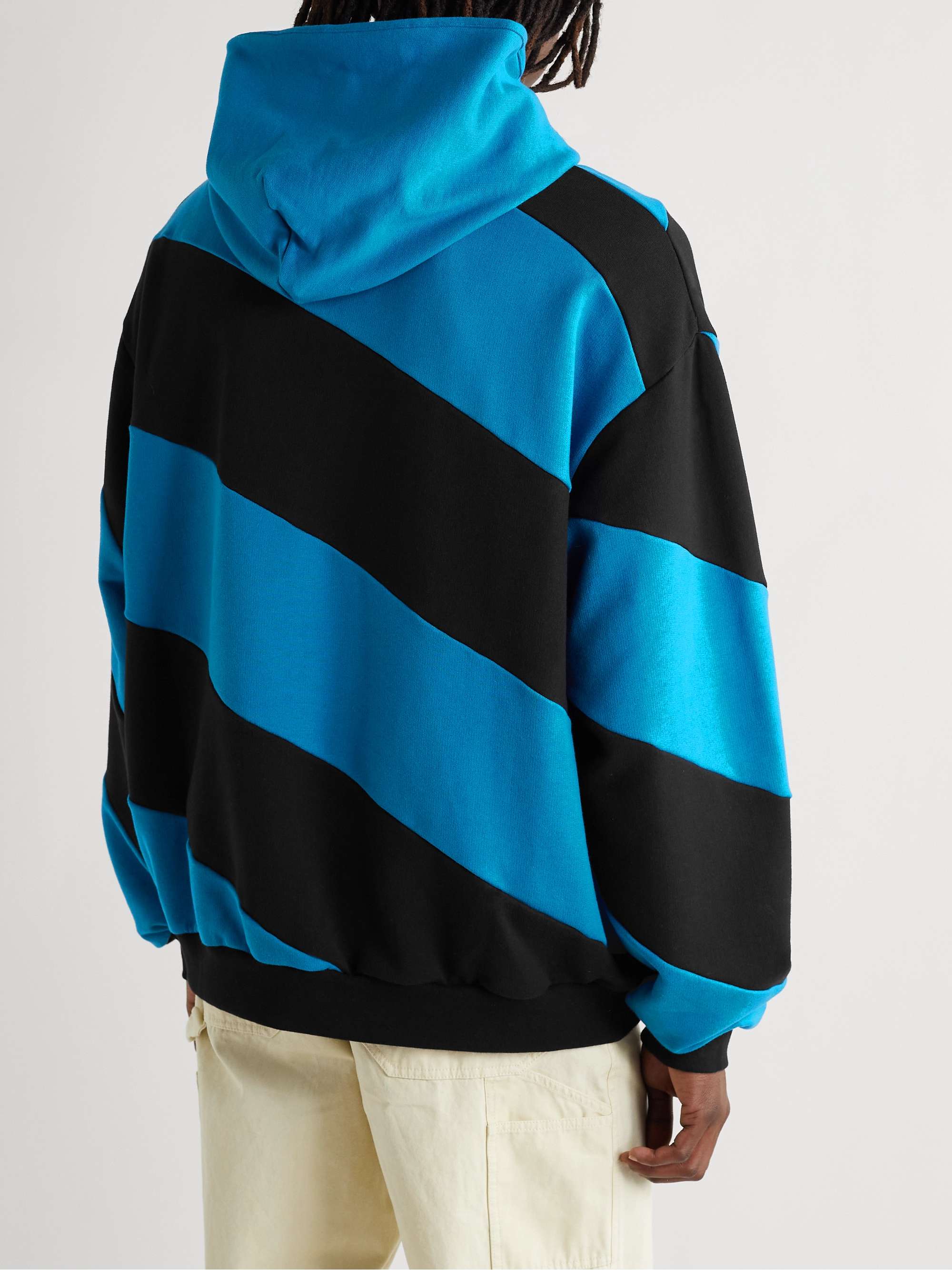 MARNI Oversized Logo-Appliquéd Striped Cotton-Jersey Hoodie