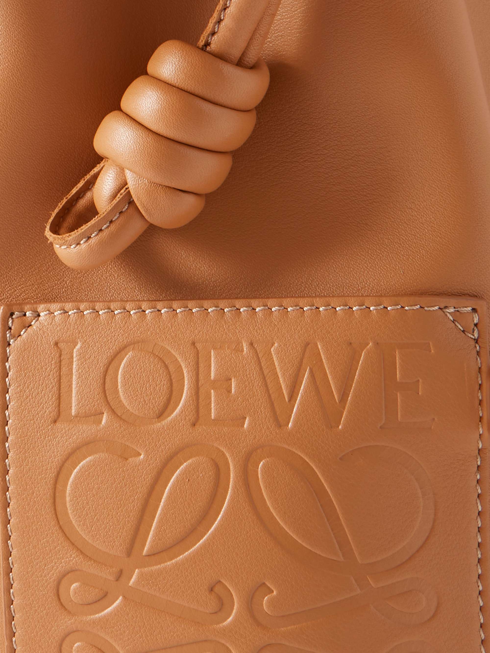 LOEWE + Paula's Ibiza Small Logo-Debossed Leather Pouch