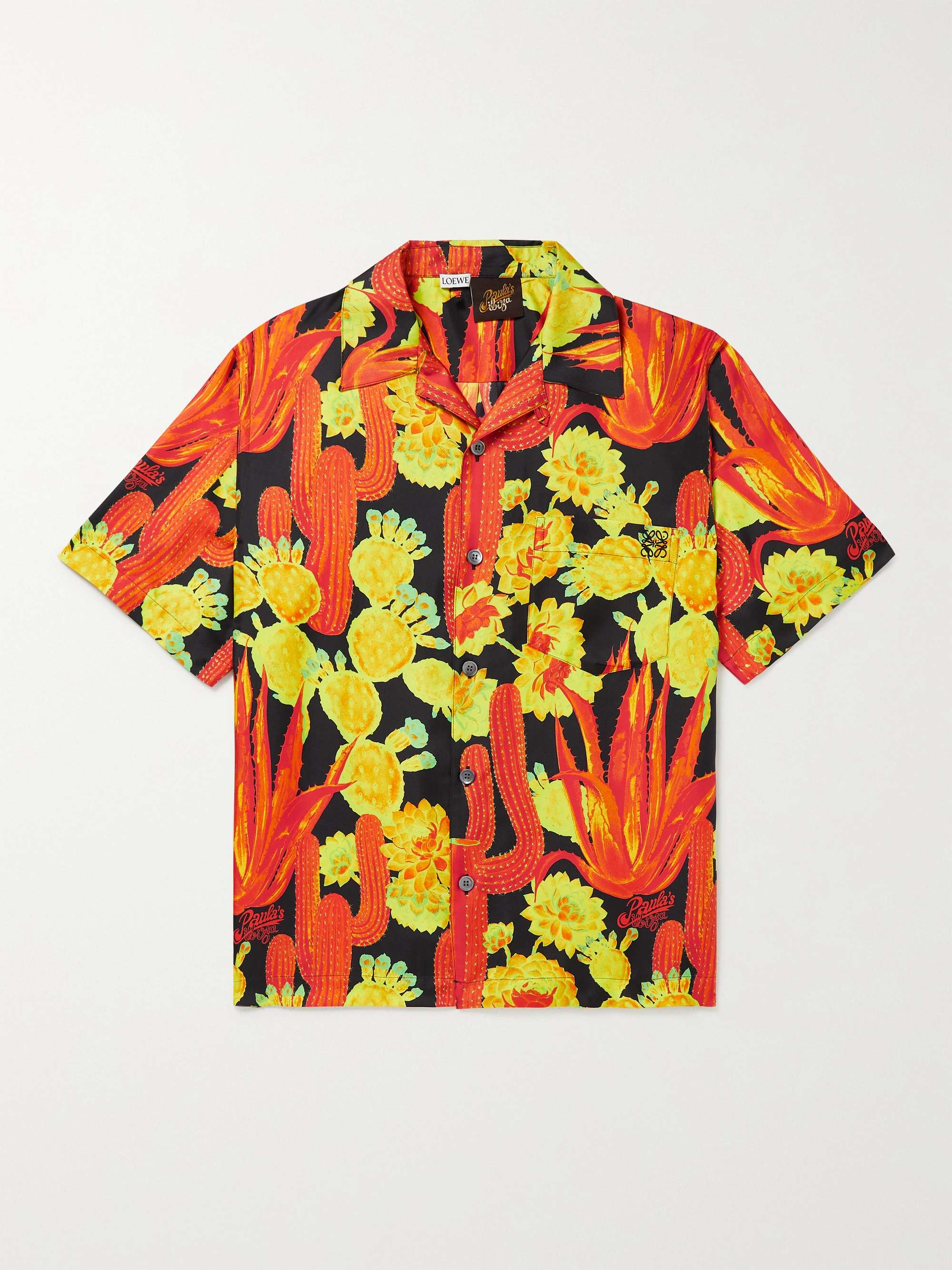 LOEWE + Paula's Ibiza Camp-Collar Printed Silk Shirt