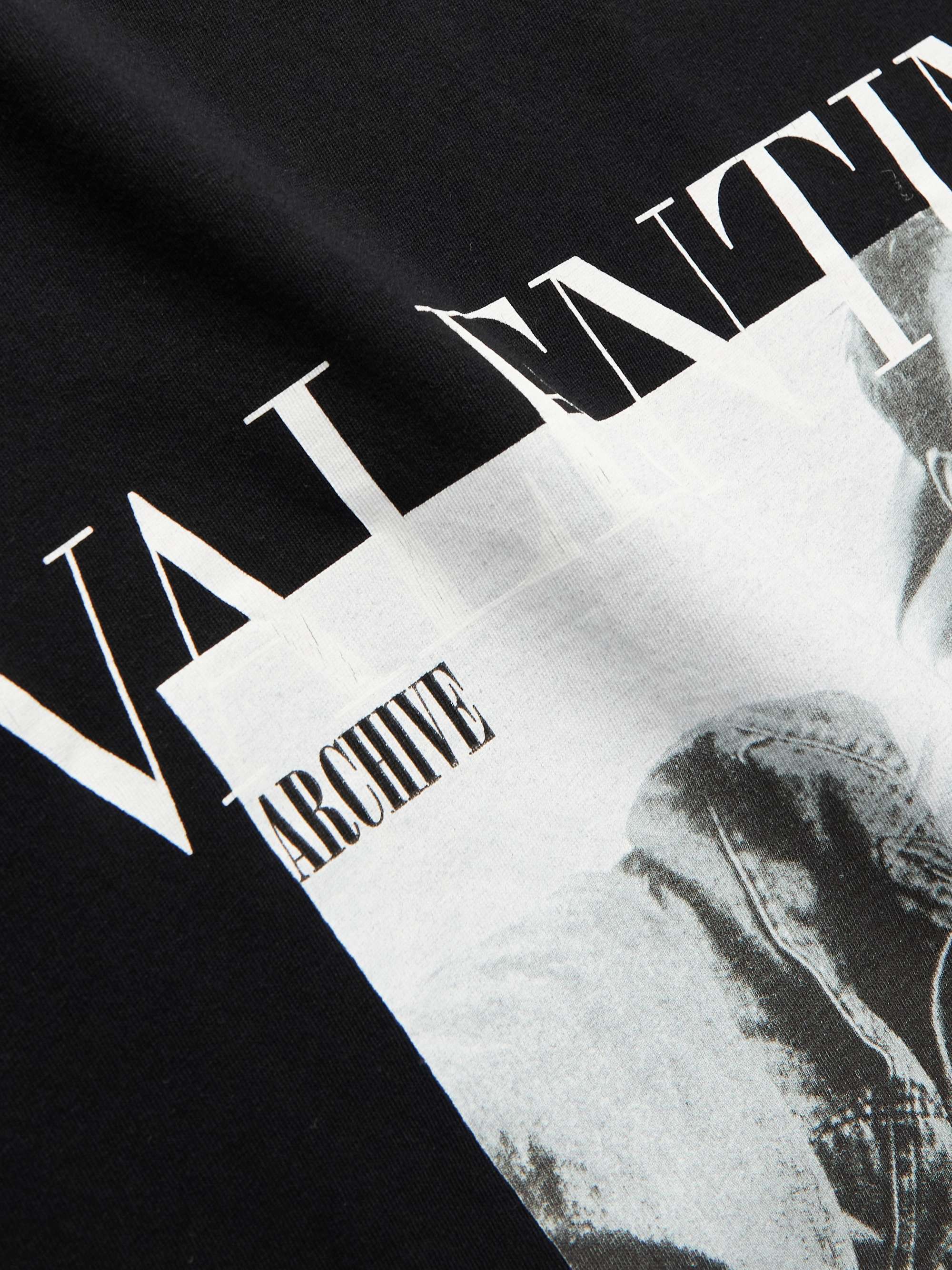 VALENTINO Distressed Logo-Print Cotton-Jersey T-Shirt