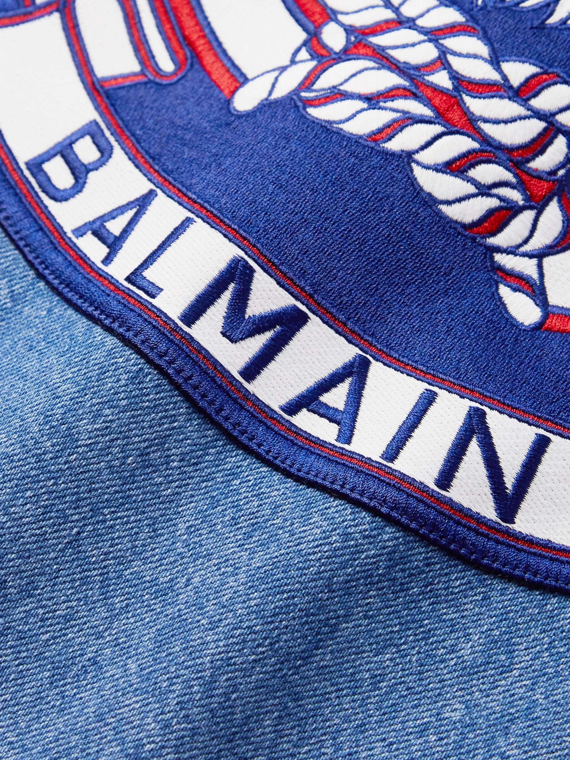 BALMAIN Logo-Appliquéd Denim Jacket