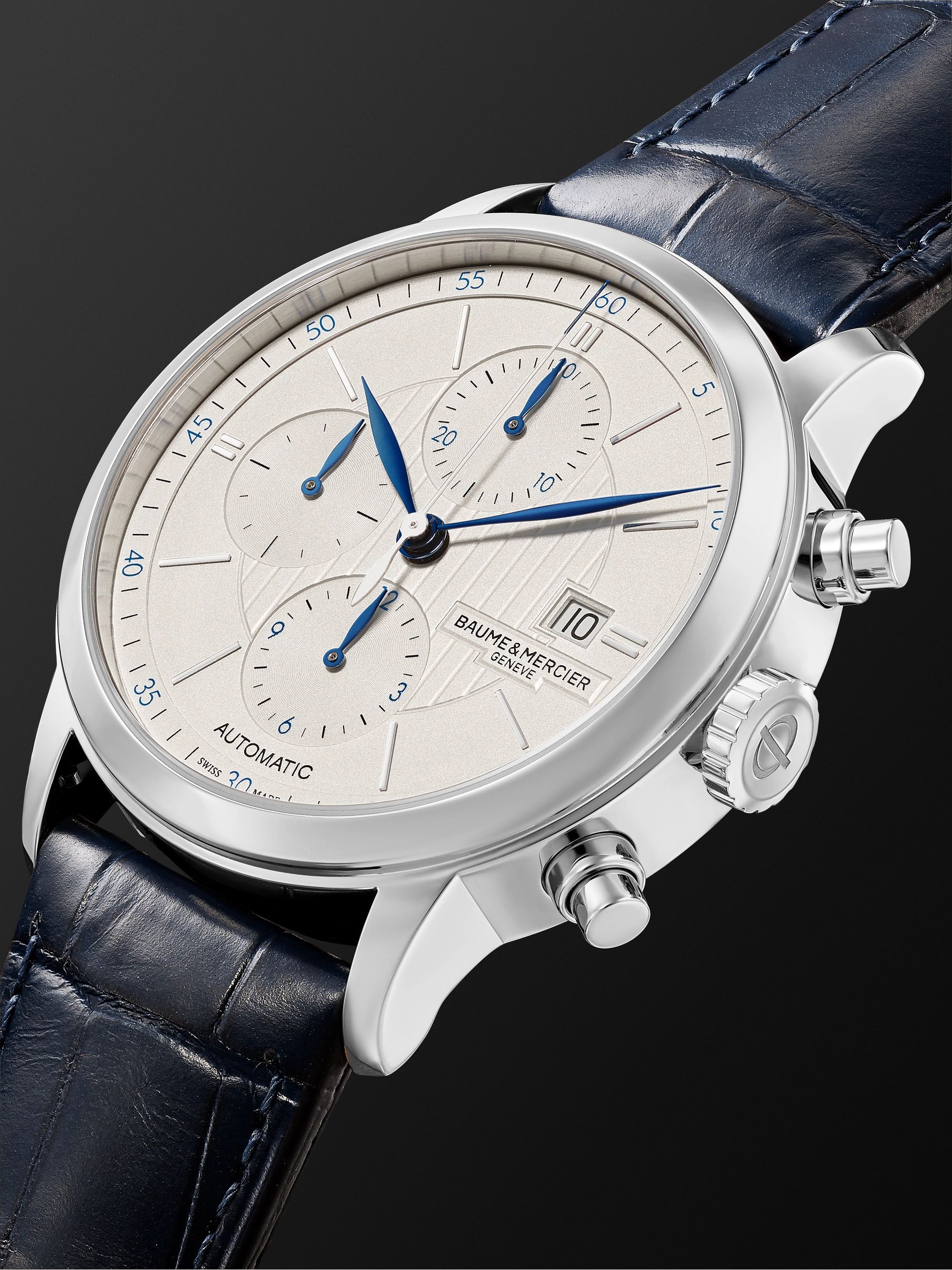 BAUME & MERCIER Classima Automatic Chronograph 42mm Steel and Alligator Watch, Ref. No. M0A10330