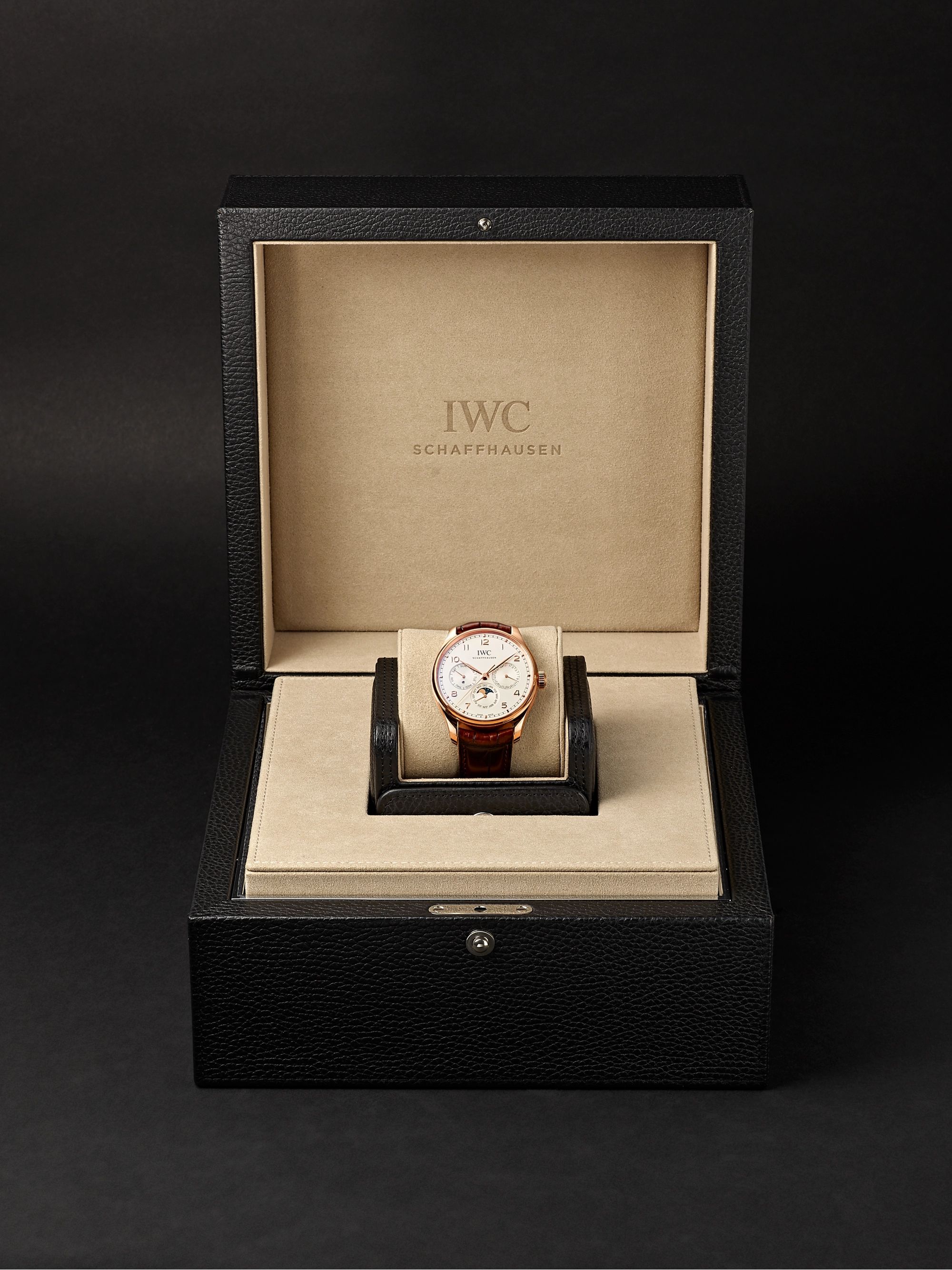 IWC SCHAFFHAUSEN Portugieser Perpetual Calendar Automatic 42.4mm 18-Karat Red Gold and Alligator Watch, Ref. No. IW344202