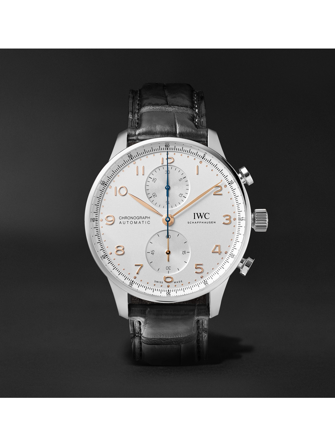 Portugieser Automatic Chronograph 41mm Stainless Steel and Alligator Watch, Ref. No. IW371604