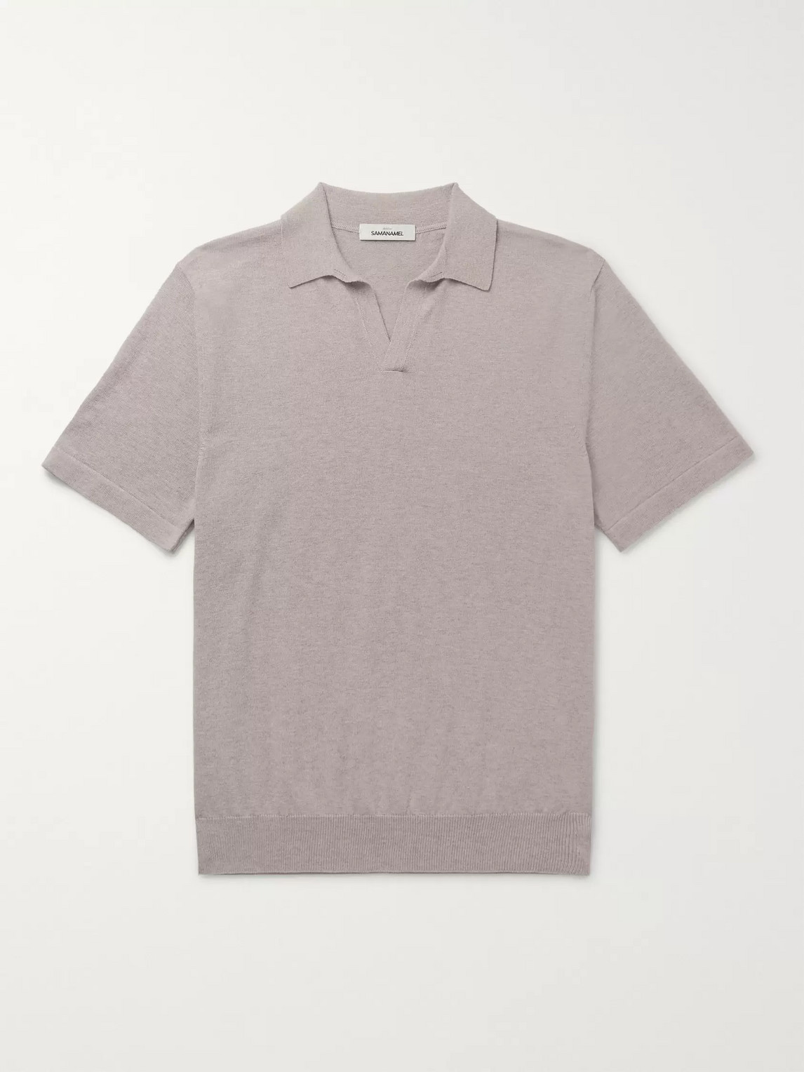 Saman Amel Slim-fit Cotton Polo Shirt In Brown