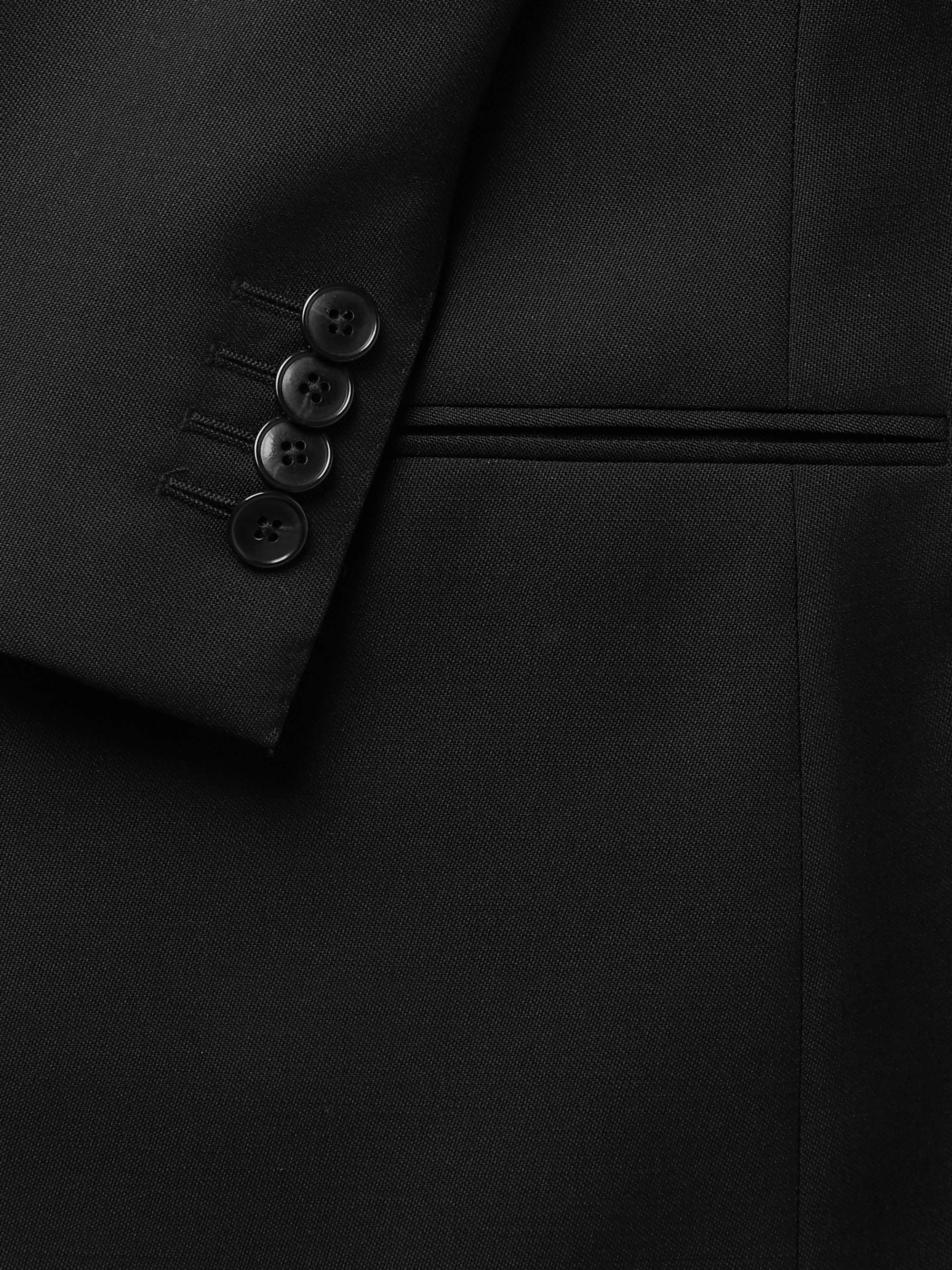 SAMAN AMEL Black Wool and Mohair-Blend Tuxedo Jacket