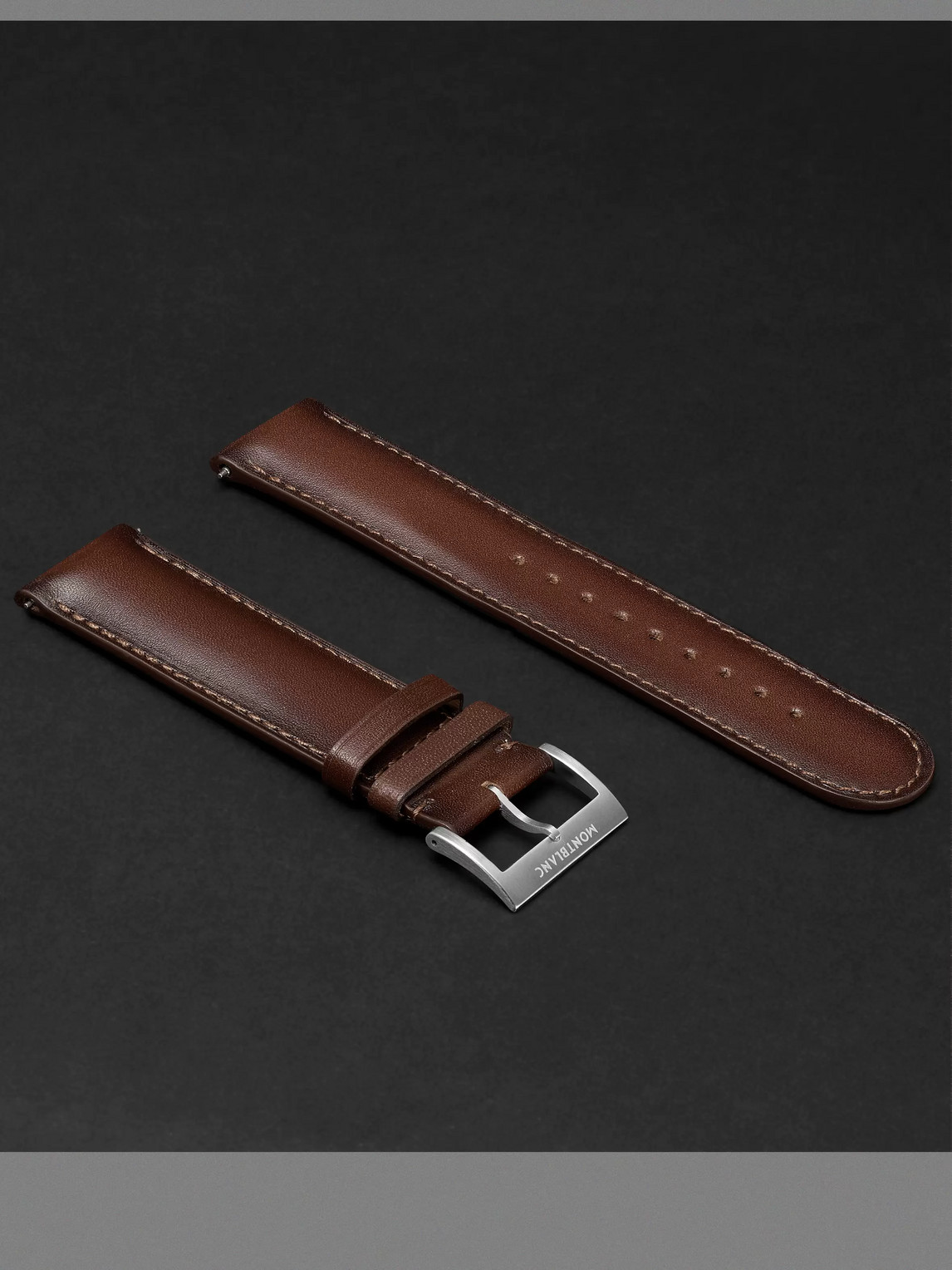 Montblanc Summit Leather Watch Strap In Brown