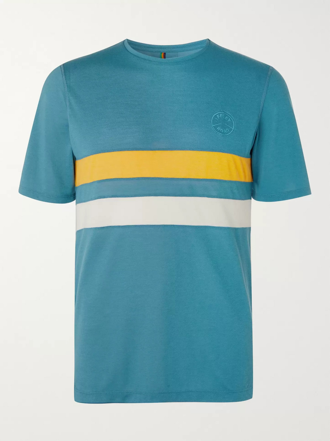 Iffley Road Cambrian Striped Drirelease Piqué T-shirt In Blue