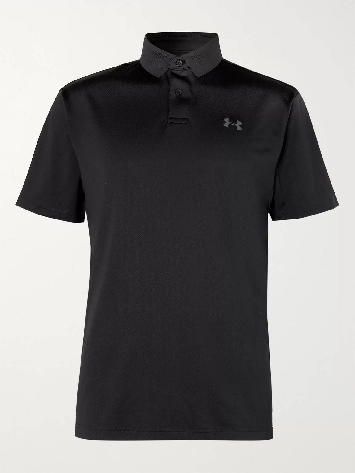 Under Armour Performance 2.0 Stretch-piqué Golf Polo Shirt In Black