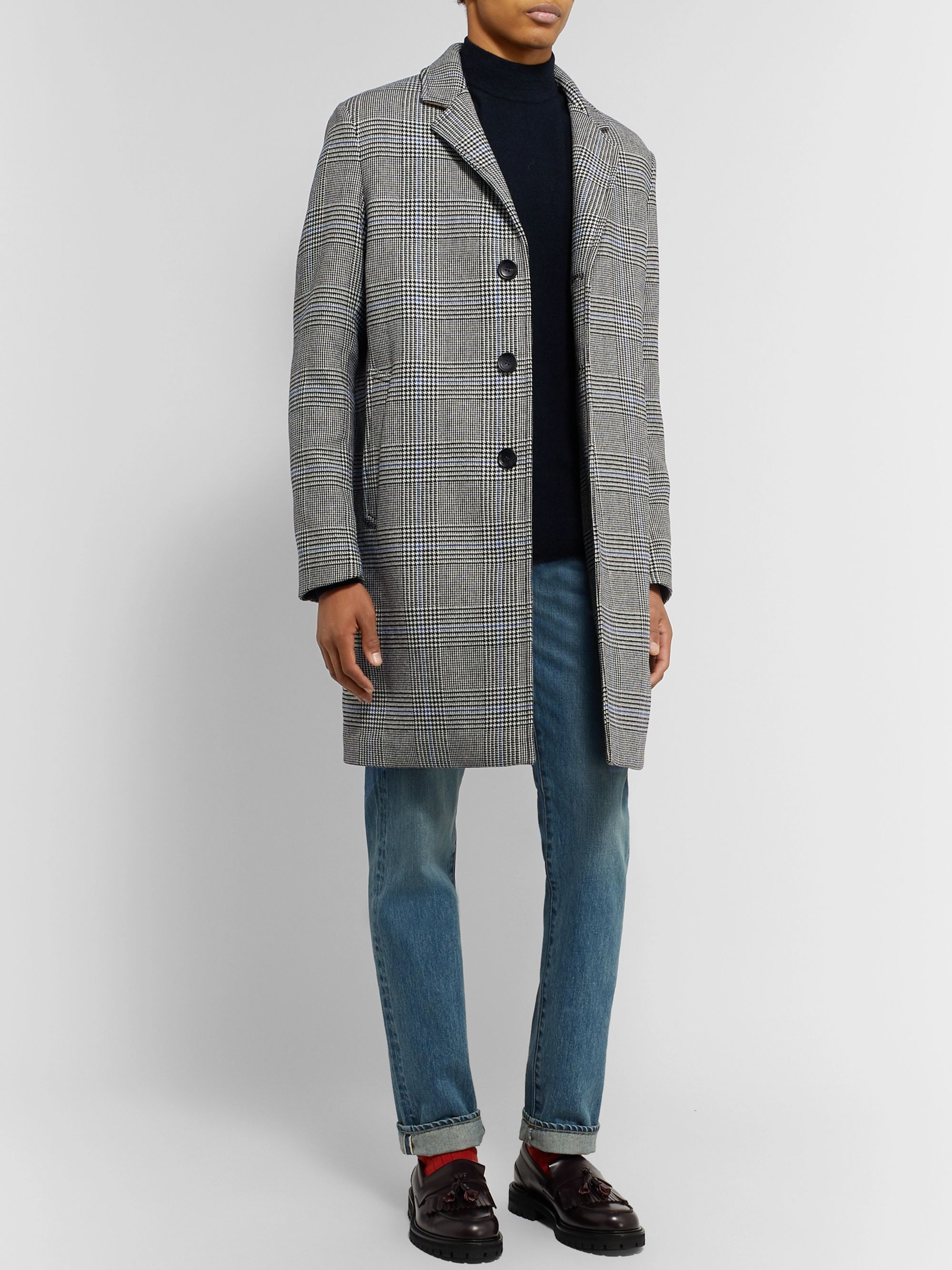 Gray Prince of Wales Checked Wool-Blend Overcoat | Mr P. | MR PORTER