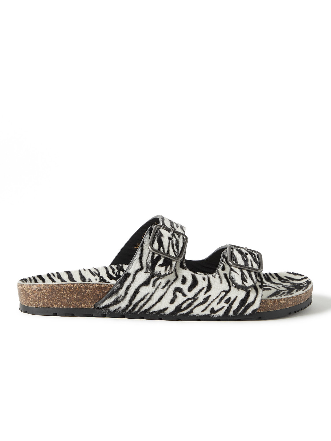 lint Kritisch advies Saint Laurent Men's Fabrice 05 Zebra-print Buckle Slide Sandals In  Nero+multi | ModeSens
