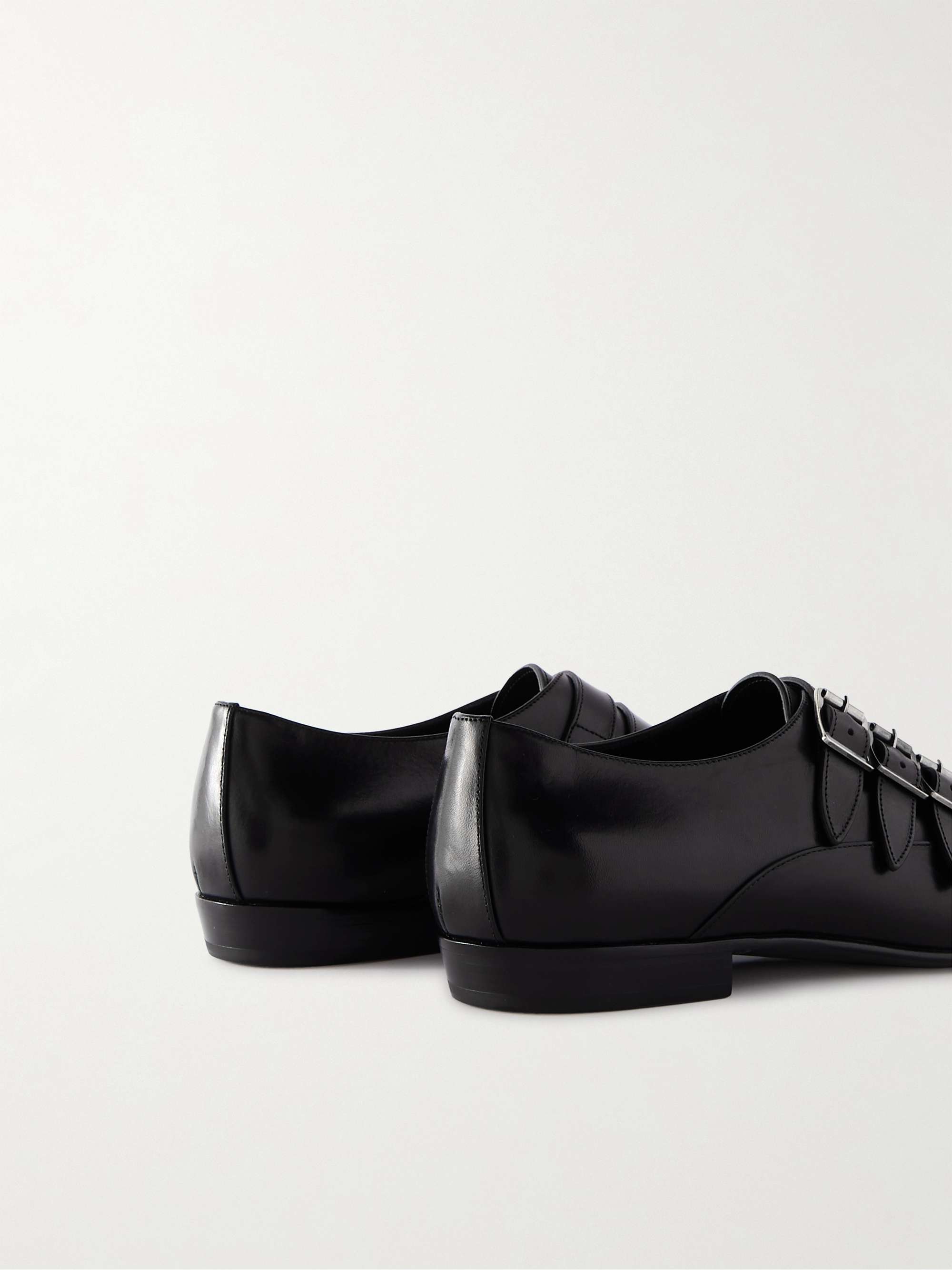 SAINT LAURENT Stan Leather Monk-Strap Shoes