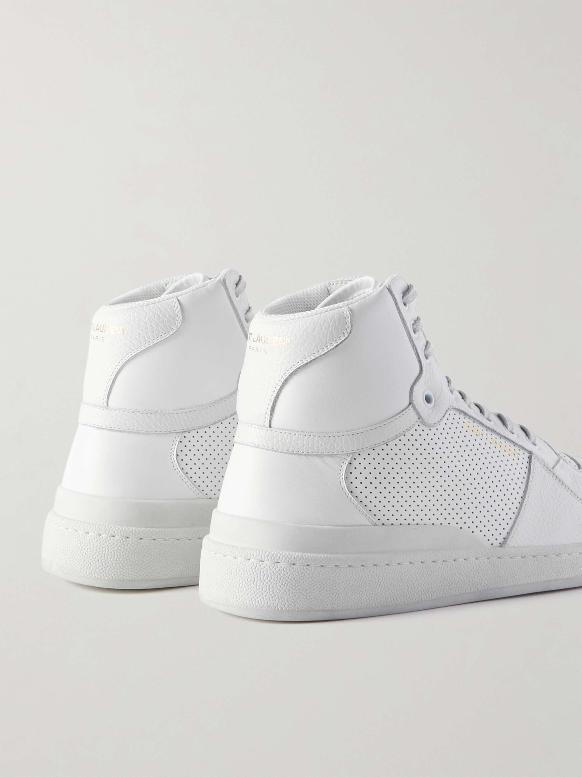 SAINT LAURENT SL/24 Perforated Leather High-Top Sneakers