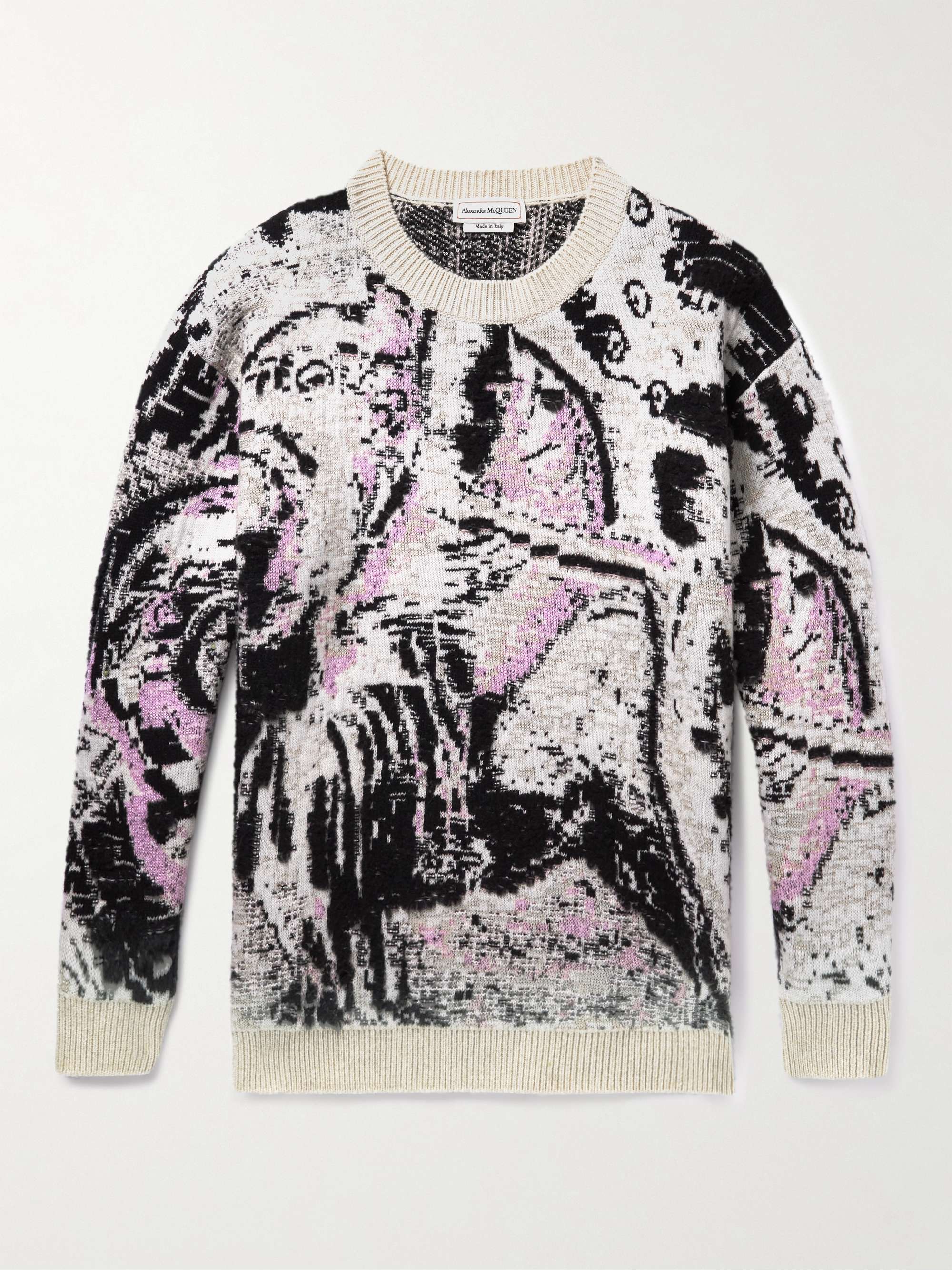 ALEXANDER MCQUEEN Textured Wool-Blend Jacquard Sweater