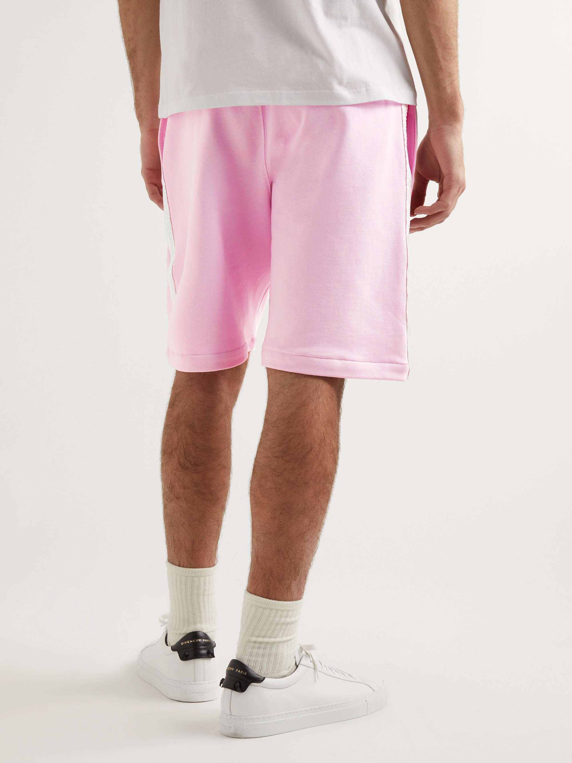 ALEXANDER MCQUEEN Straight-Leg Webbing-Trimmed Cotton-Jersey Shorts