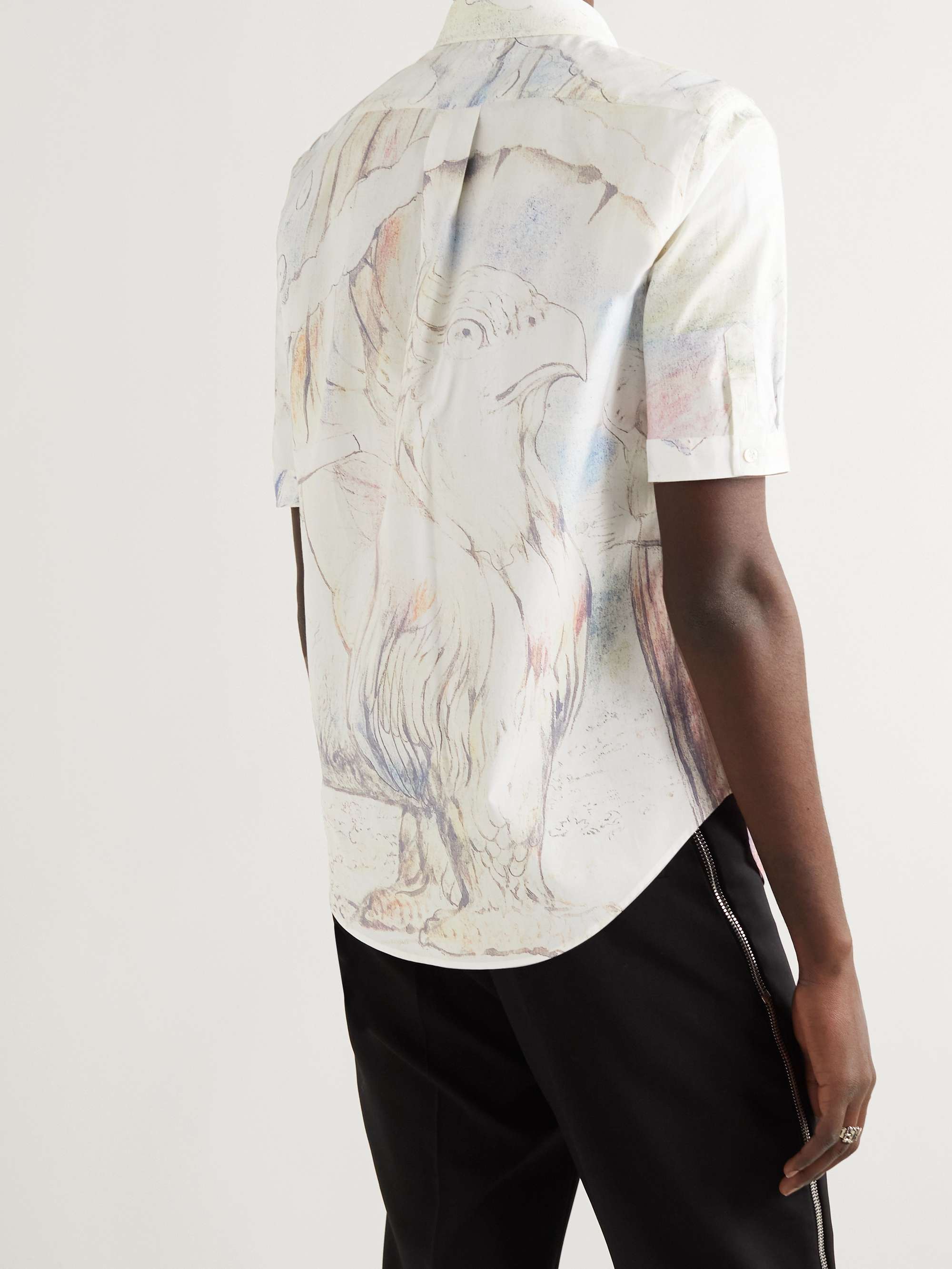 ALEXANDER MCQUEEN Slim-Fit Printed Cotton-Poplin Shirt