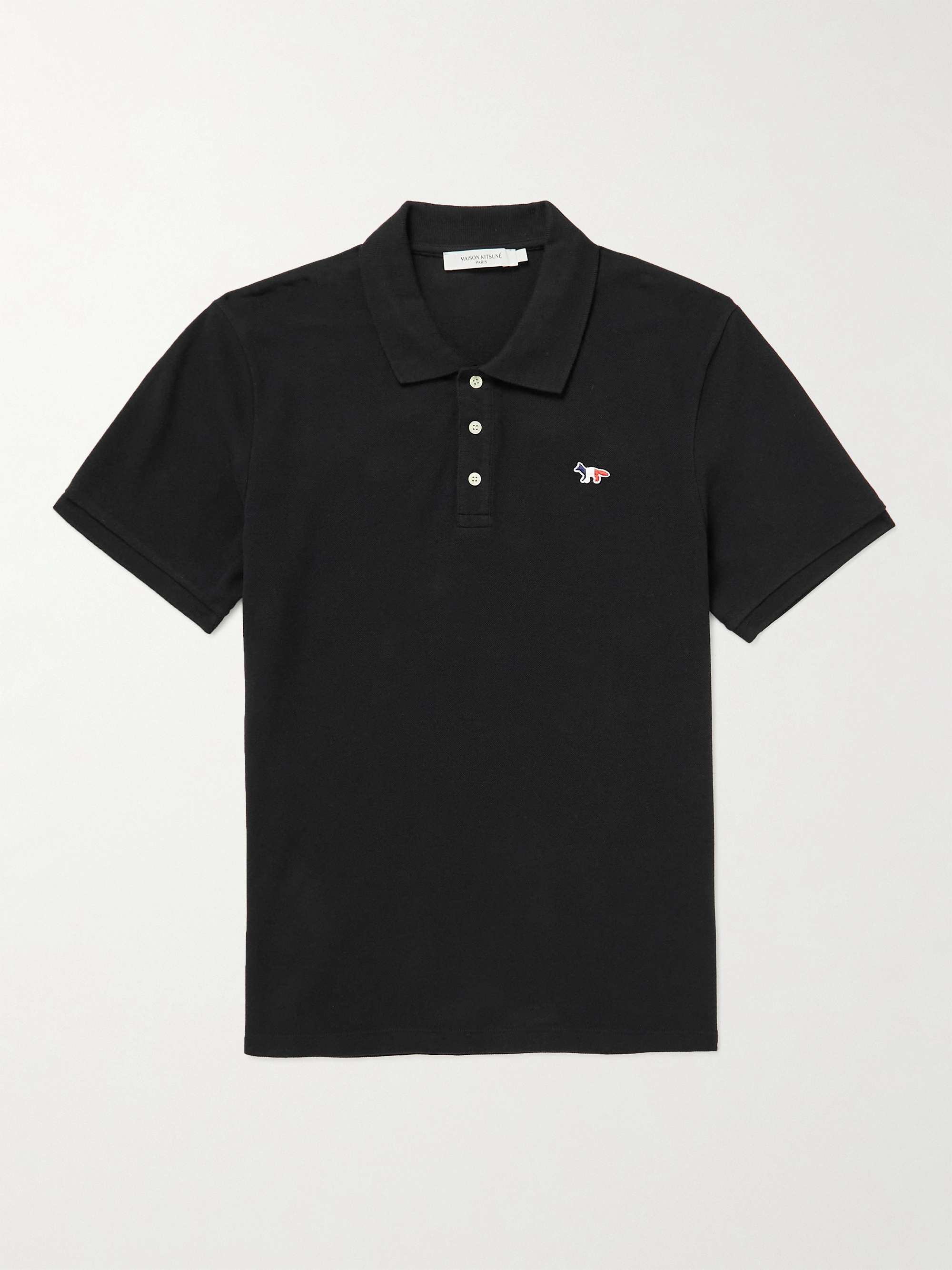 MAISON KITSUNÉ Logo-Appliquéd Cotton-Piqué Polo Shirt