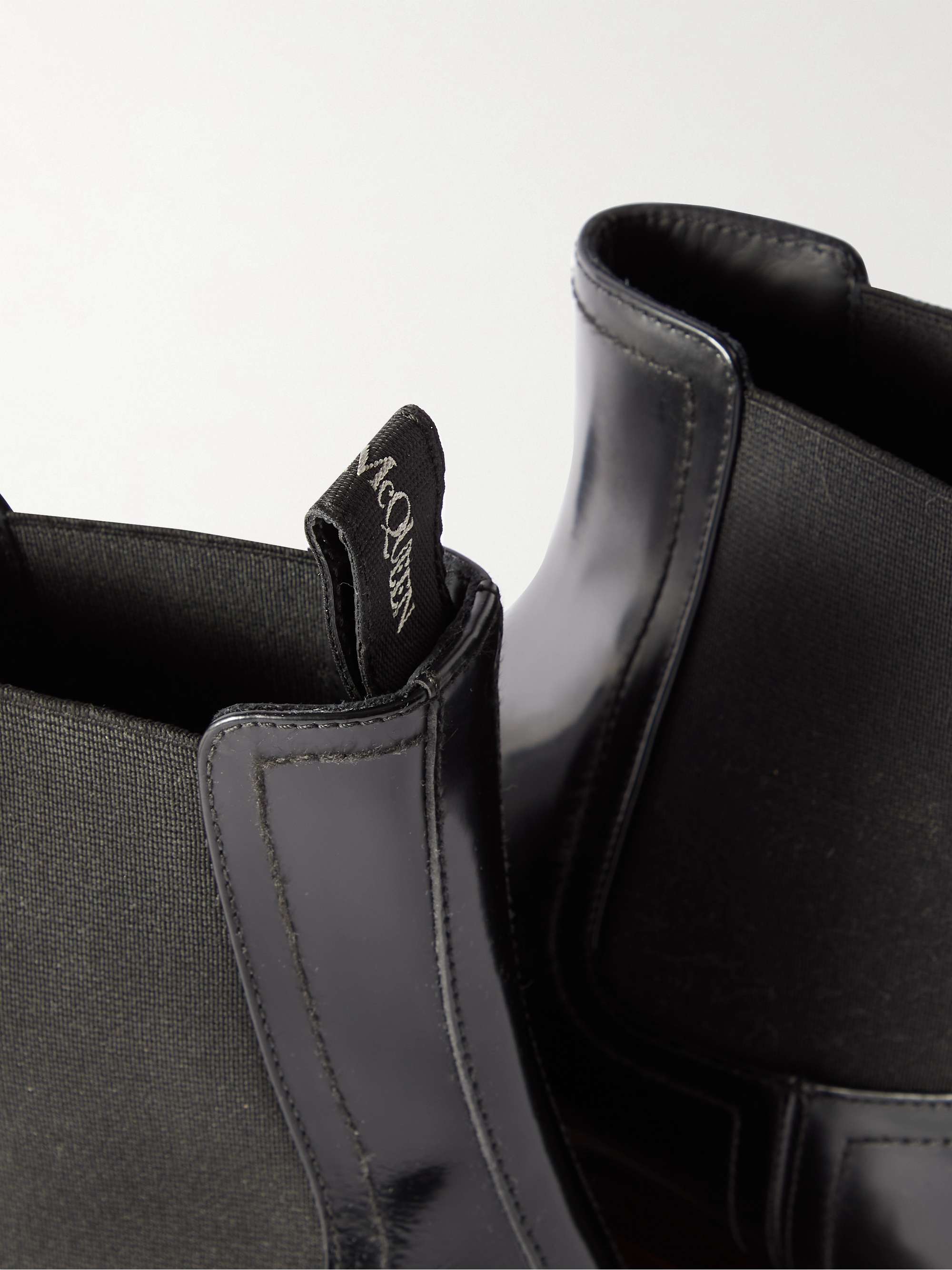 ALEXANDER MCQUEEN Glossed-Leather Chelsea Boots